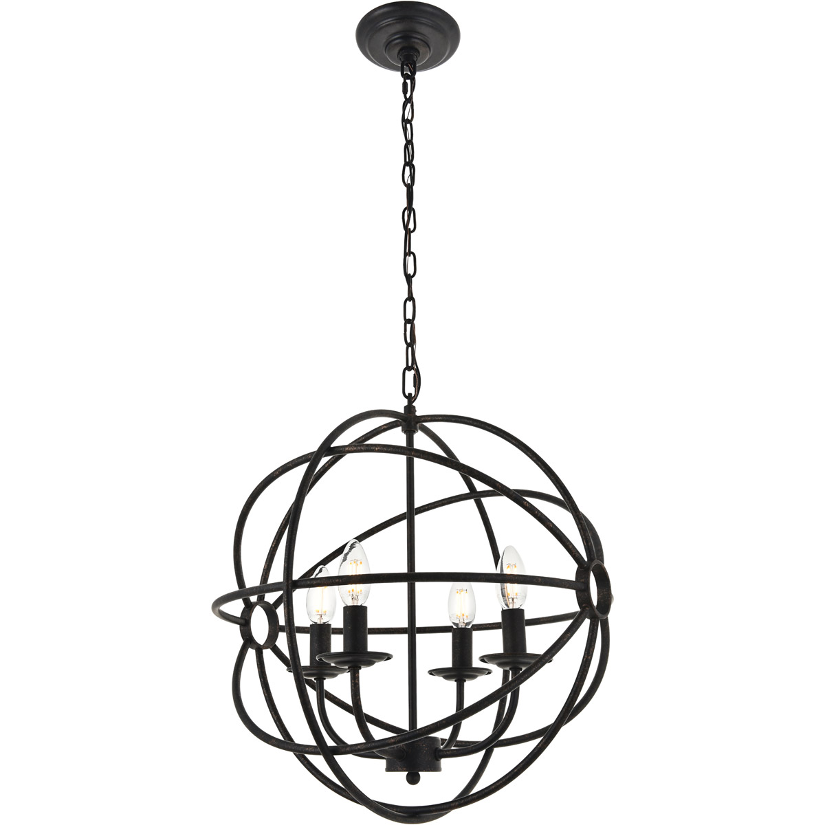 Octavia 4 Light 18.1 inch Dark Brown Pendant Ceiling Light in Dark Bronze