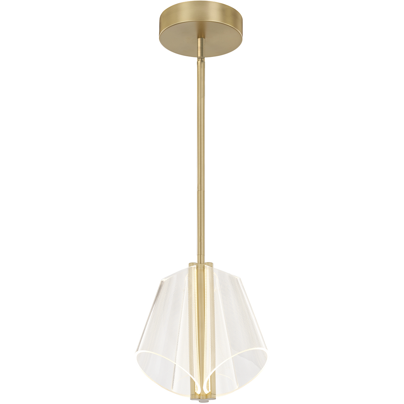 Mulberry LED 10.88 inch Brushed Gold and Light Guide Pendant Ceiling Light