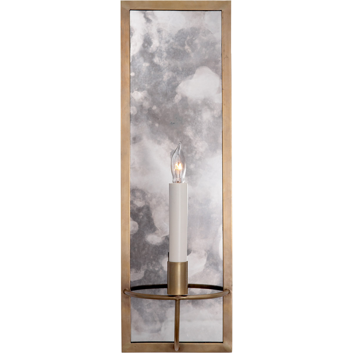 Visual Comfort Niermann Weeks Regent 1 Light 6 inch Hand-Rubbed Antique Brass with Antique Mirror Sconce Wall Light, Niermann Weeks, Rectangular NW2115HAB - Open Box