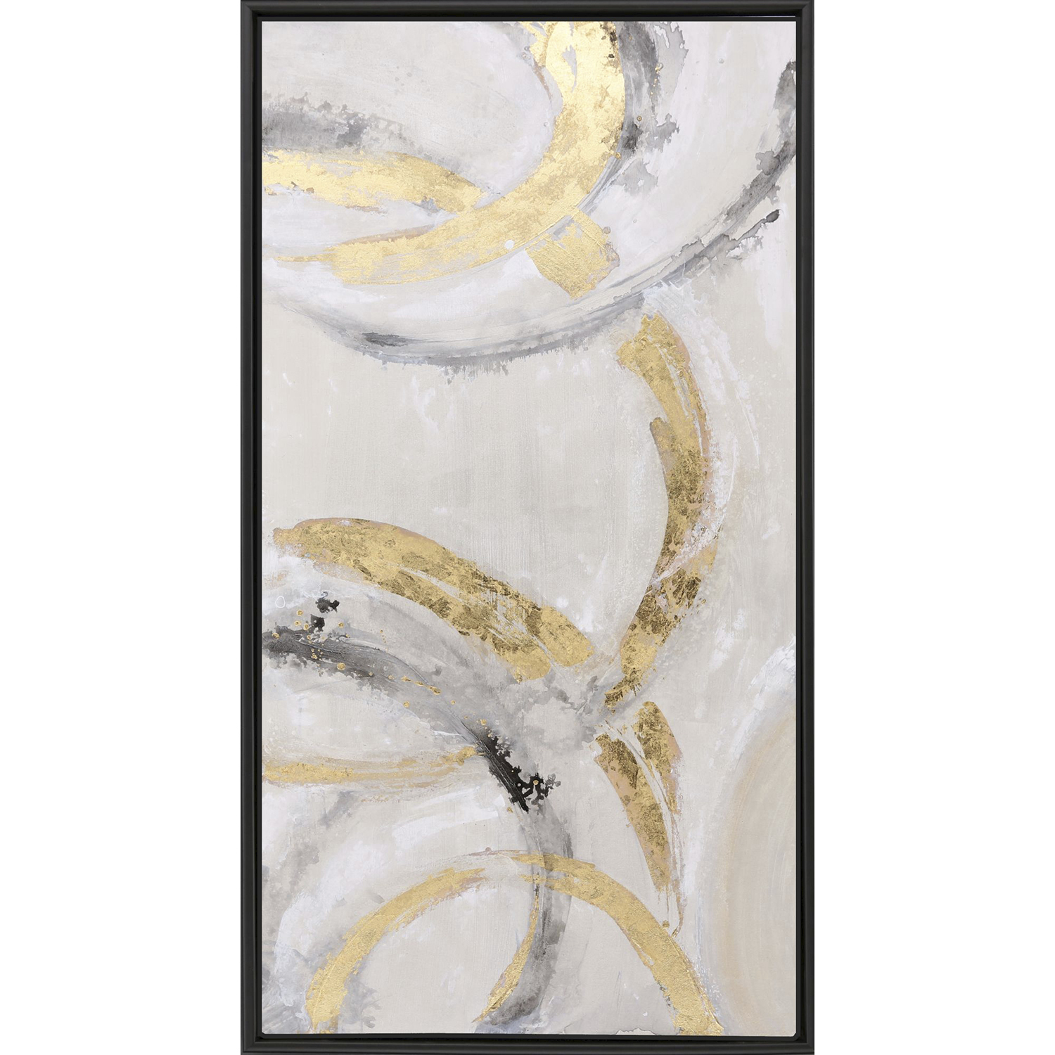 Suspended Motion Gray and Beige and Black and Metallic Canvas, The Studio