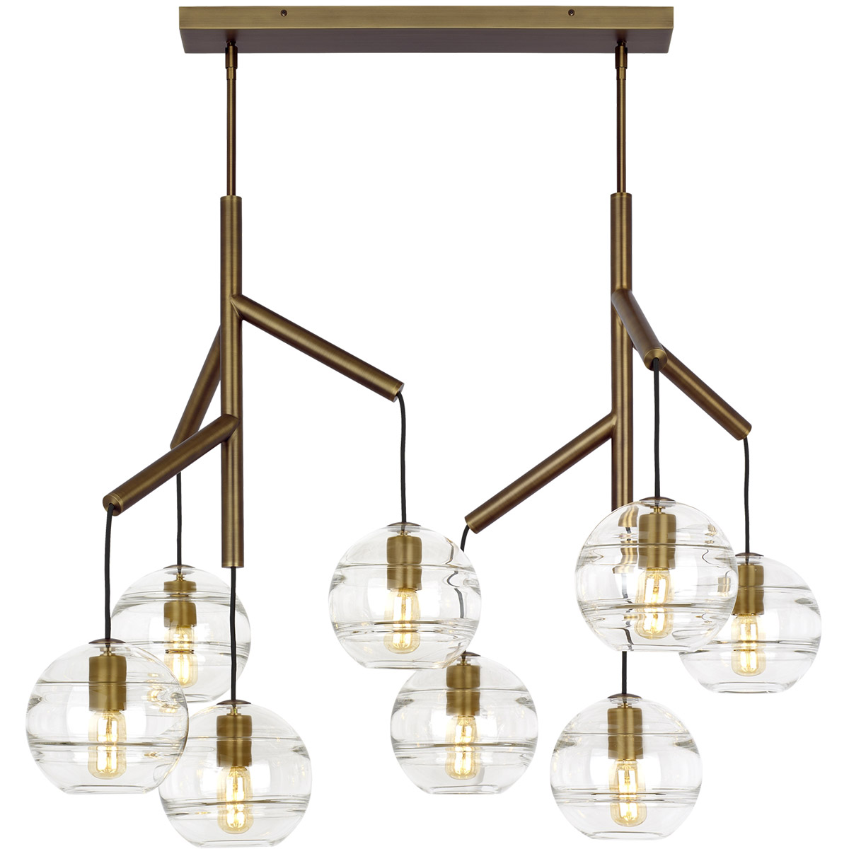 Sean Lavin Sedona 24.5 inch Aged Brass Chandelier Ceiling Light in Incandescent, Clear Glass