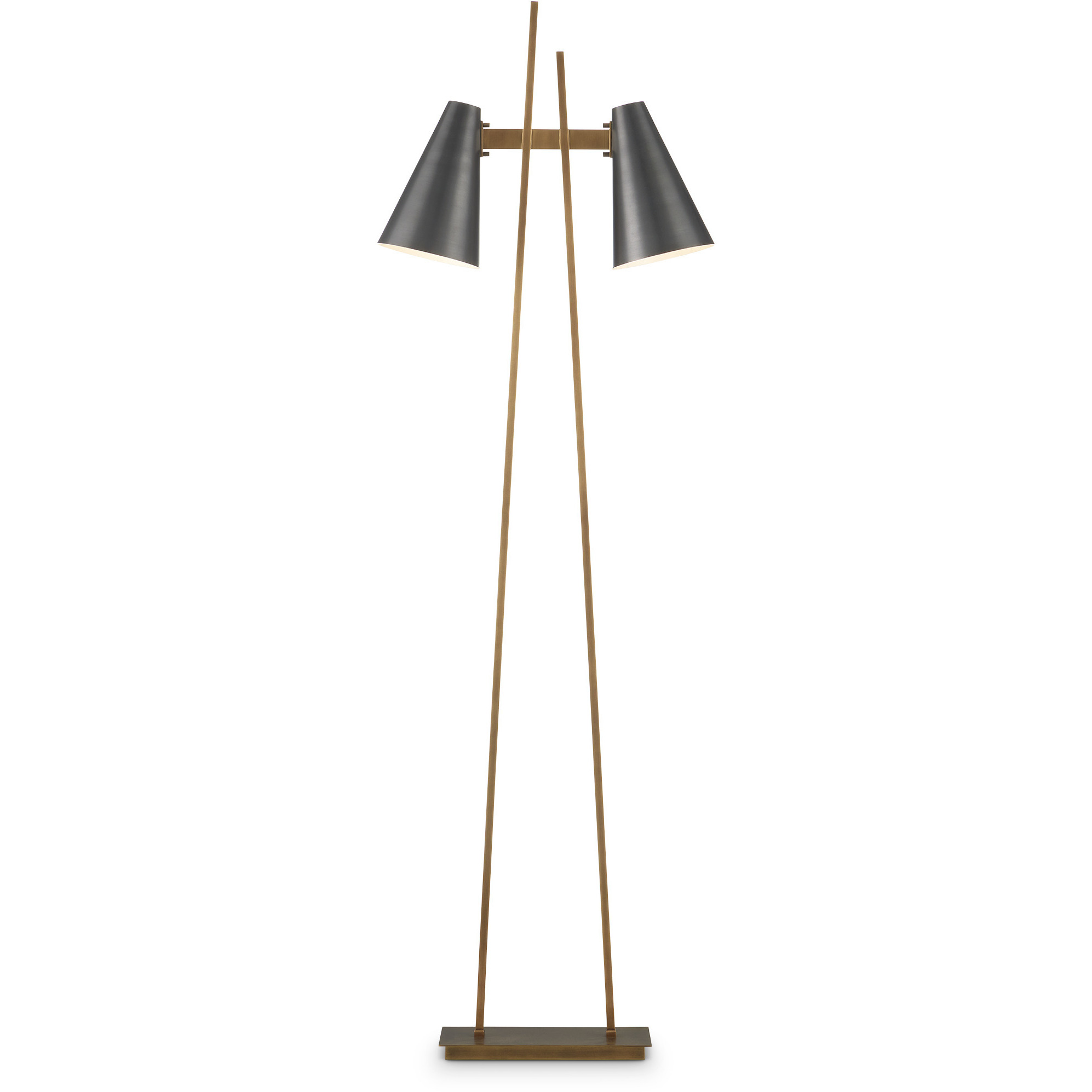 Duet 63.5 inch 9 watt Oil Rubbed Bronze and Antique Brass Floor Lamp Portable Light