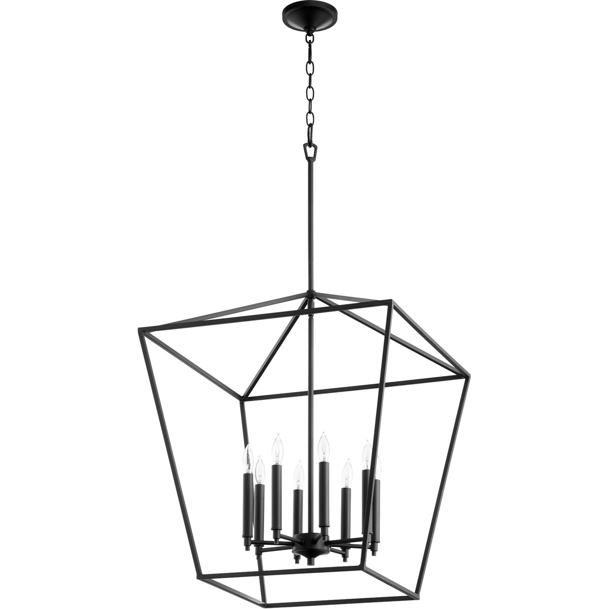 Gabriel 8 Light 22 inch Noir Foyer Pendant Ceiling Light, Quorum Home