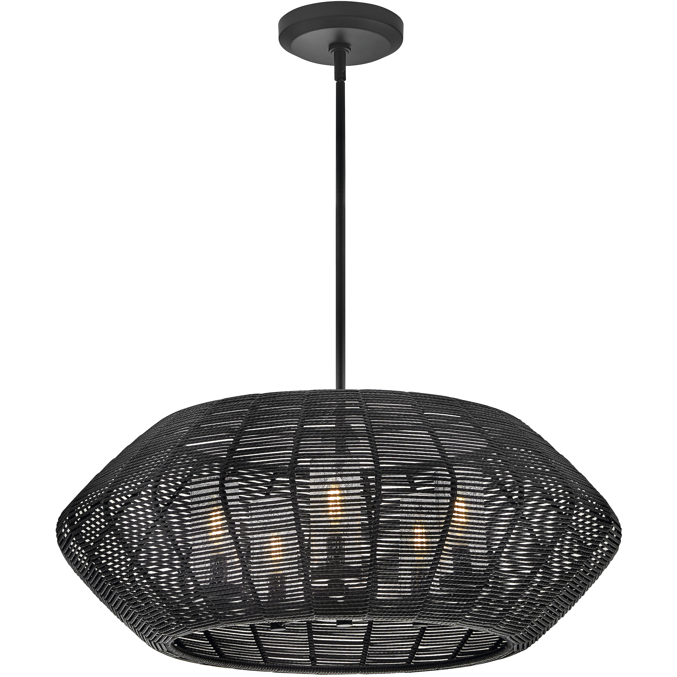 Lisa McDennon Open Air Luca 5 Light 28 inch Black Outdoor Hanging in Non-LED