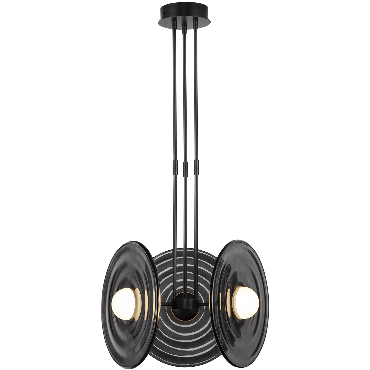 Harbour 18.25 inch Urban Bronze Pendant Ceiling Light in Smoked Glass