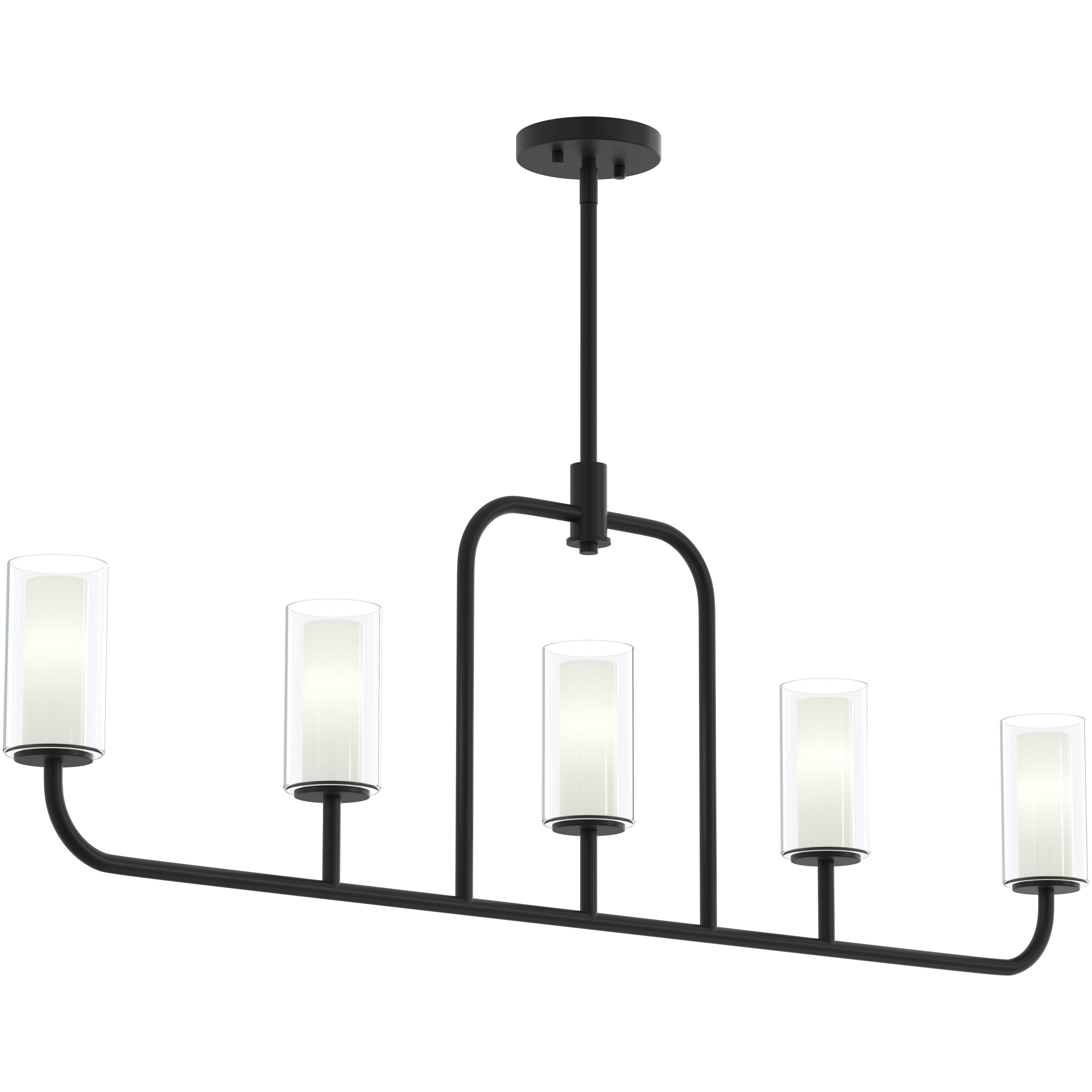 Mack 5 Light 46 inch Matte Black Linear Chandelier Ceiling Light