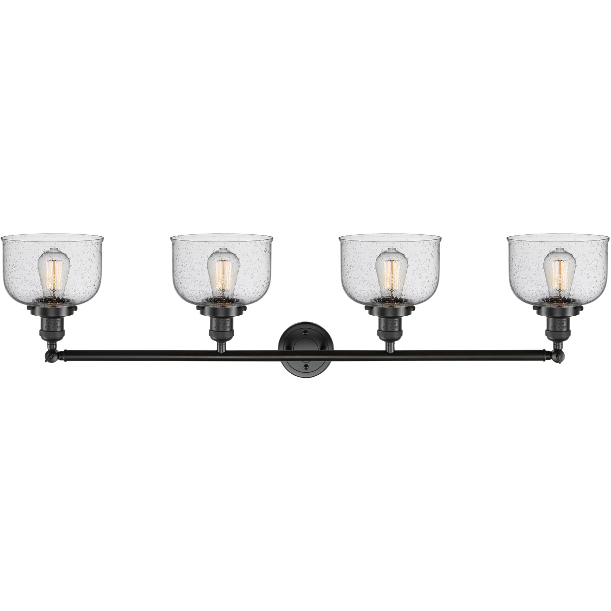 Franklin Restoration Large Bell LED 44 inch Oil Rubbed Bronze Bath Vanity Light Wall Light in Seedy Glass, Franklin Restoration