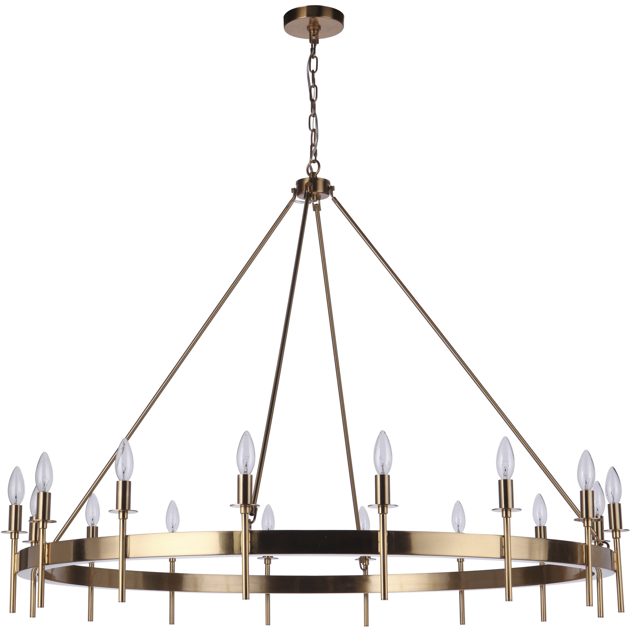 Larrson 16 Light 48 inch Satin Brass Chandelier Ceiling Light
