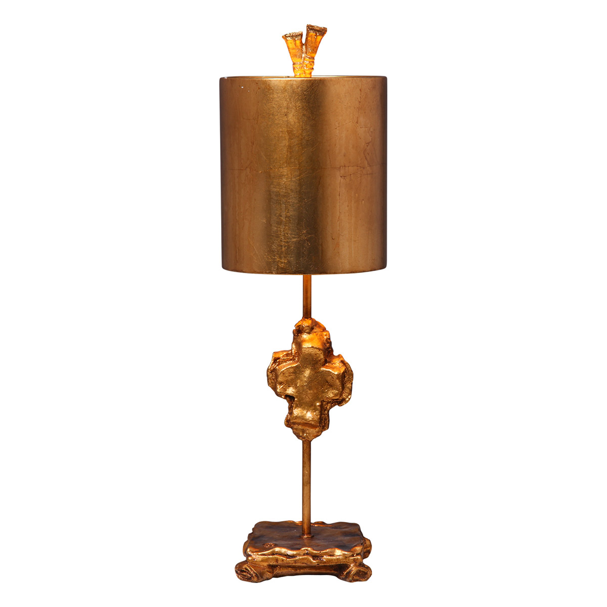 Cross 23 inch 60.00 watt Gold Leaf Table Lamp Portable Light, Flambeau