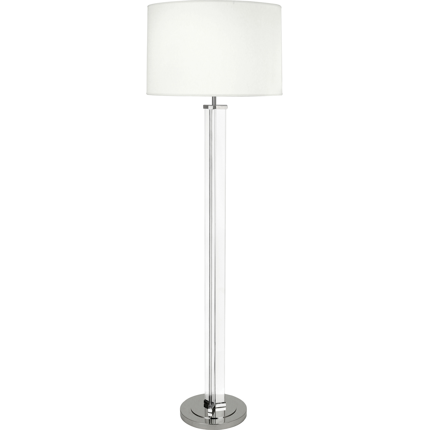 Fineas 65.38 inch 150 watt Clear Glass with Polished Nickel Floor Lamp Portable Light in Ascot White