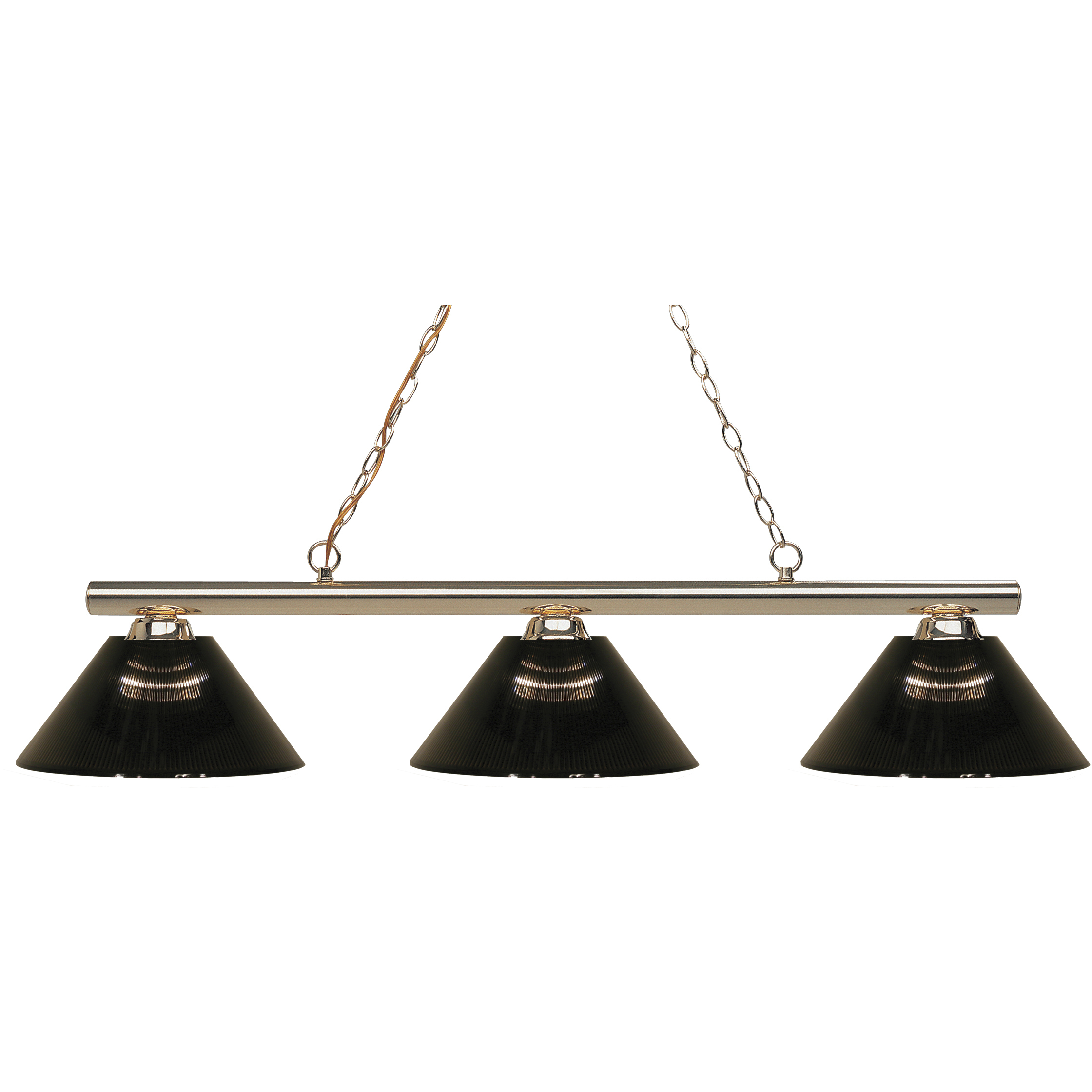Sharp Shooter 3 Light 48 inch Polished Brass Billiard Ceiling Light in Smoke Acrylic, 9