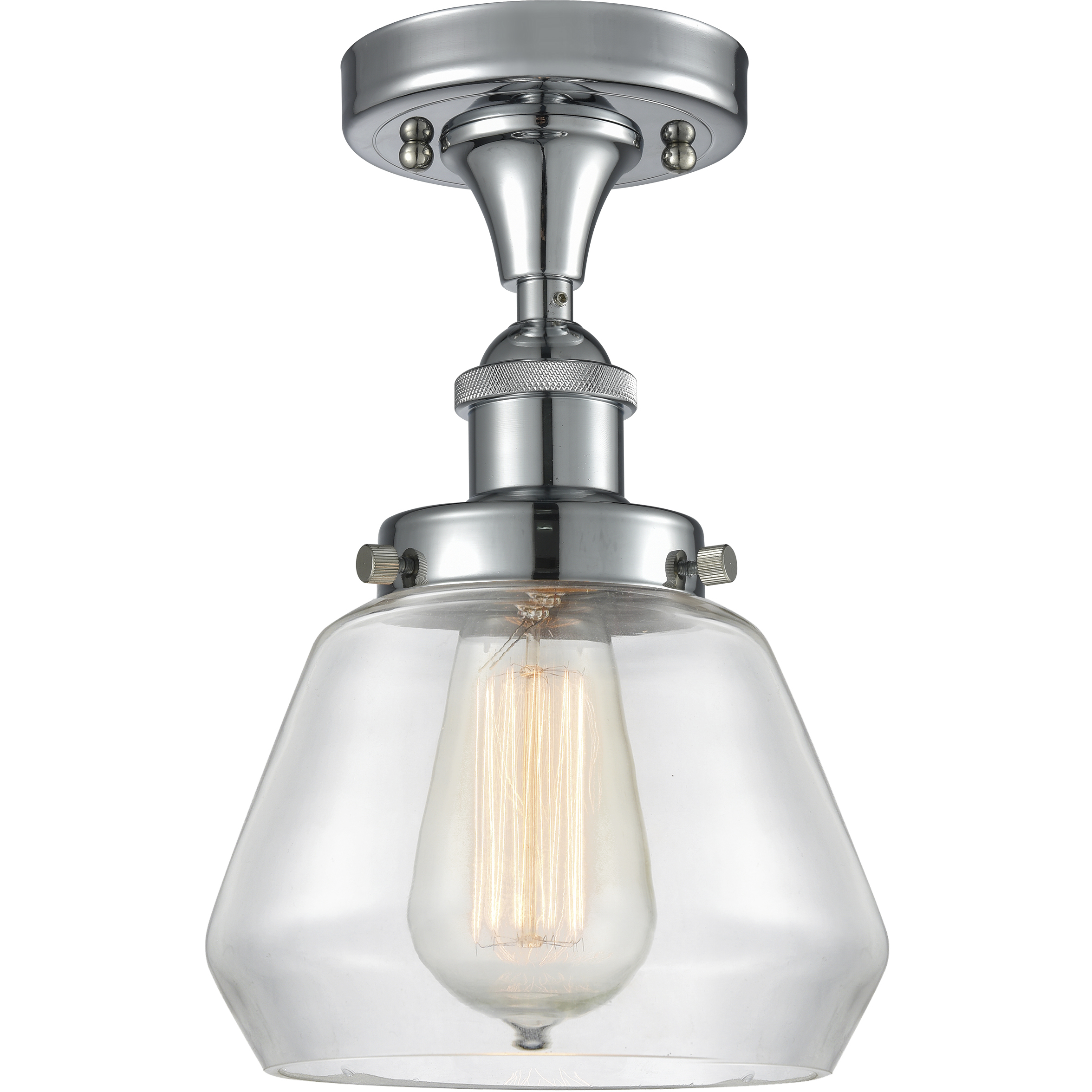 Fulton 1 Light 6.5 inch Polished Chrome Semi-Flush Mount Ceiling Light