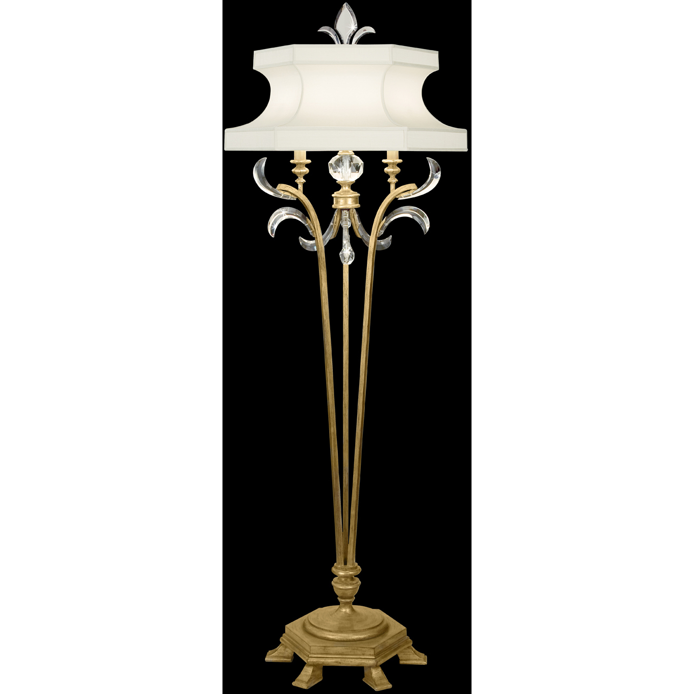 Beveled Arcs 72 inch 150 watt Gold Floor Lamp Portable Light