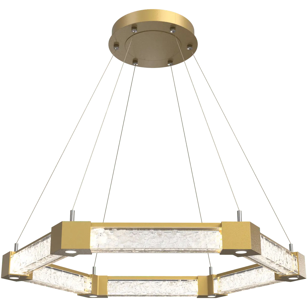 Axis LED 34.6 inch Gilded Brass Ring Chandelier Ceiling Light