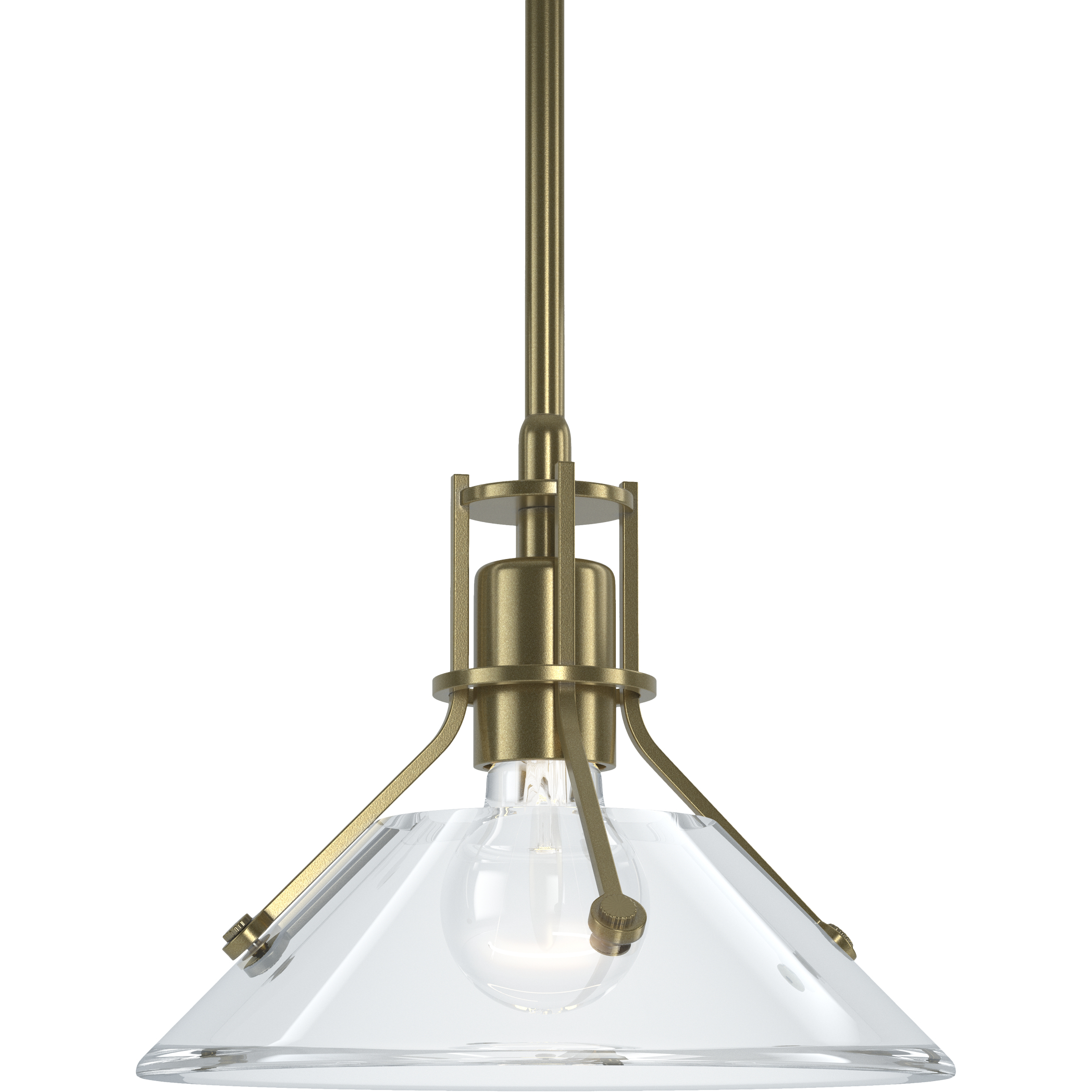 Henry 1 Light 9.2 inch Modern Brass Mini Pendant Ceiling Light in Clear