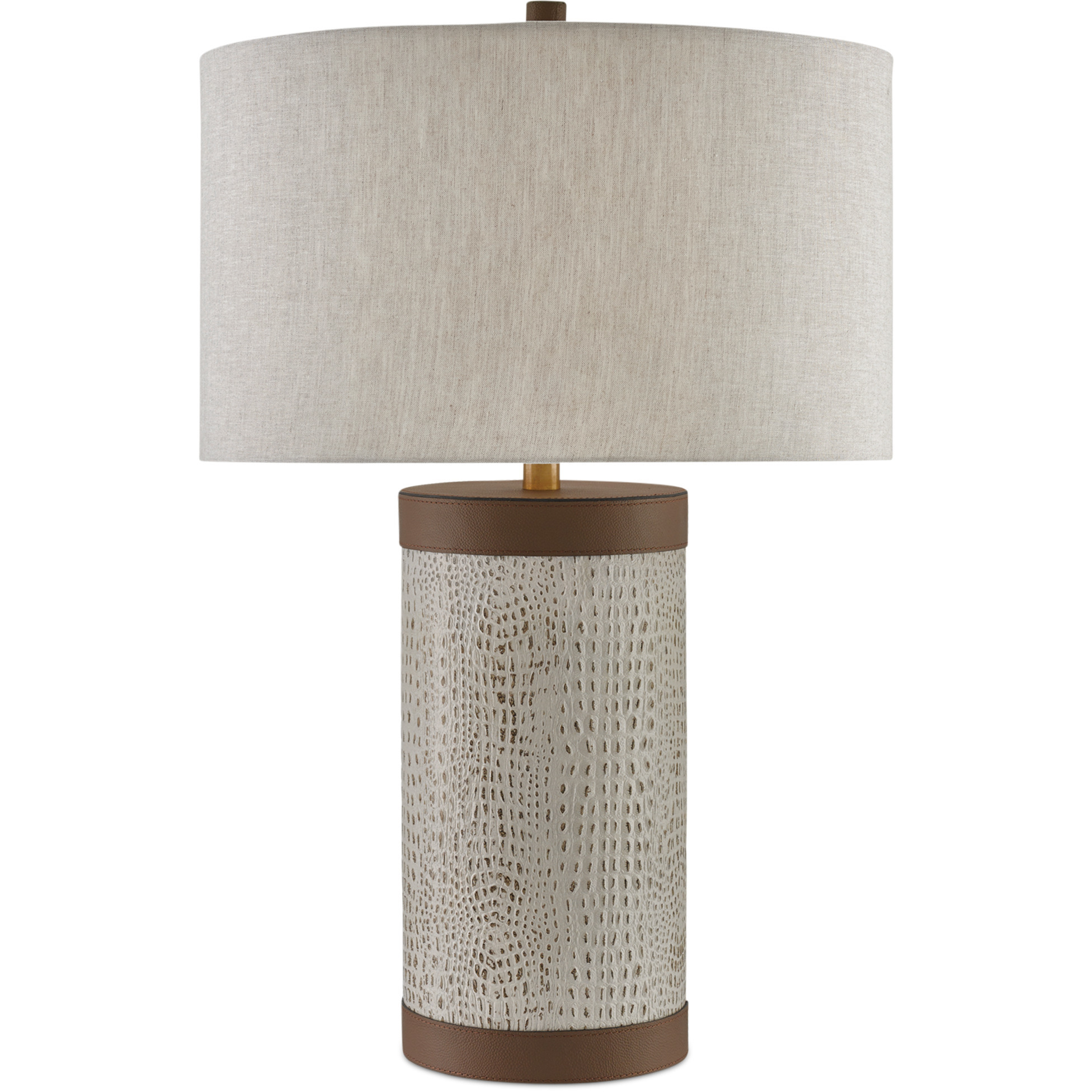 Baptiste 29.5 inch 150 watt Ivory and Brown Table Lamp Portable Light