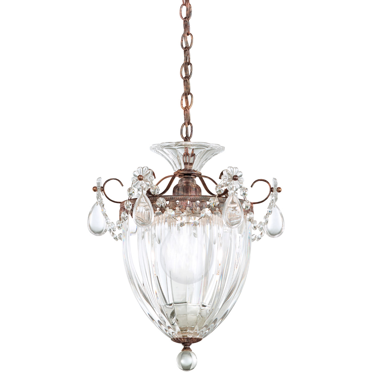 Bagatelle 1 Light Heirloom Bronze Pendant Ceiling Light in Spectra