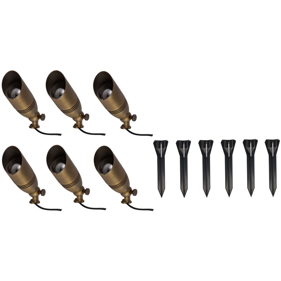 Anthony Antique Brass Outdoor Landscape Spot Lights