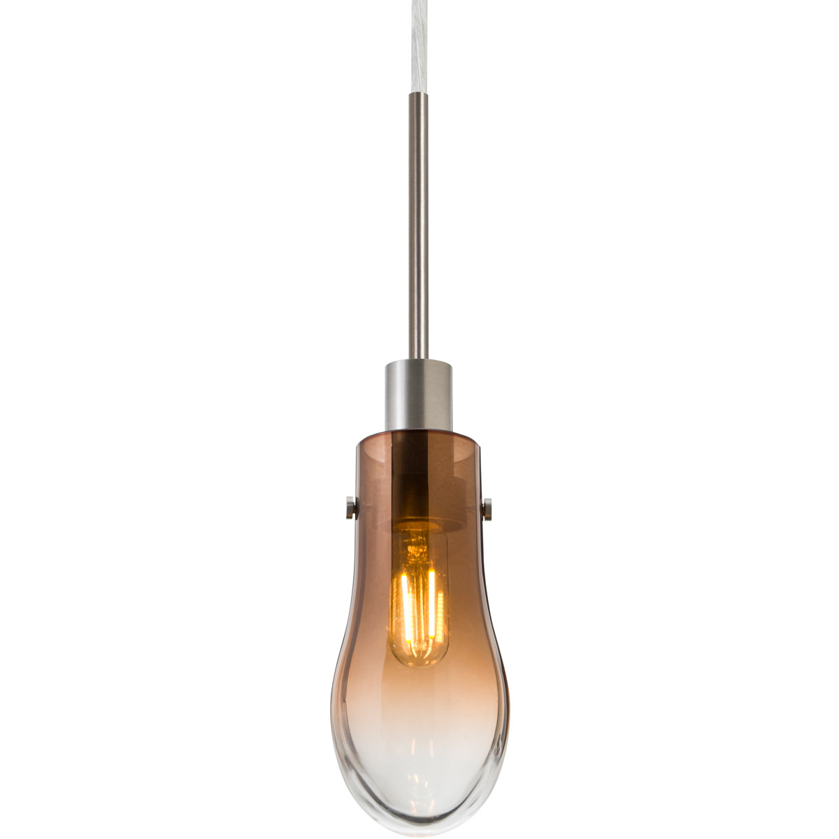 Wish 1 Light Satin Nickel Pendant Ceiling Light
