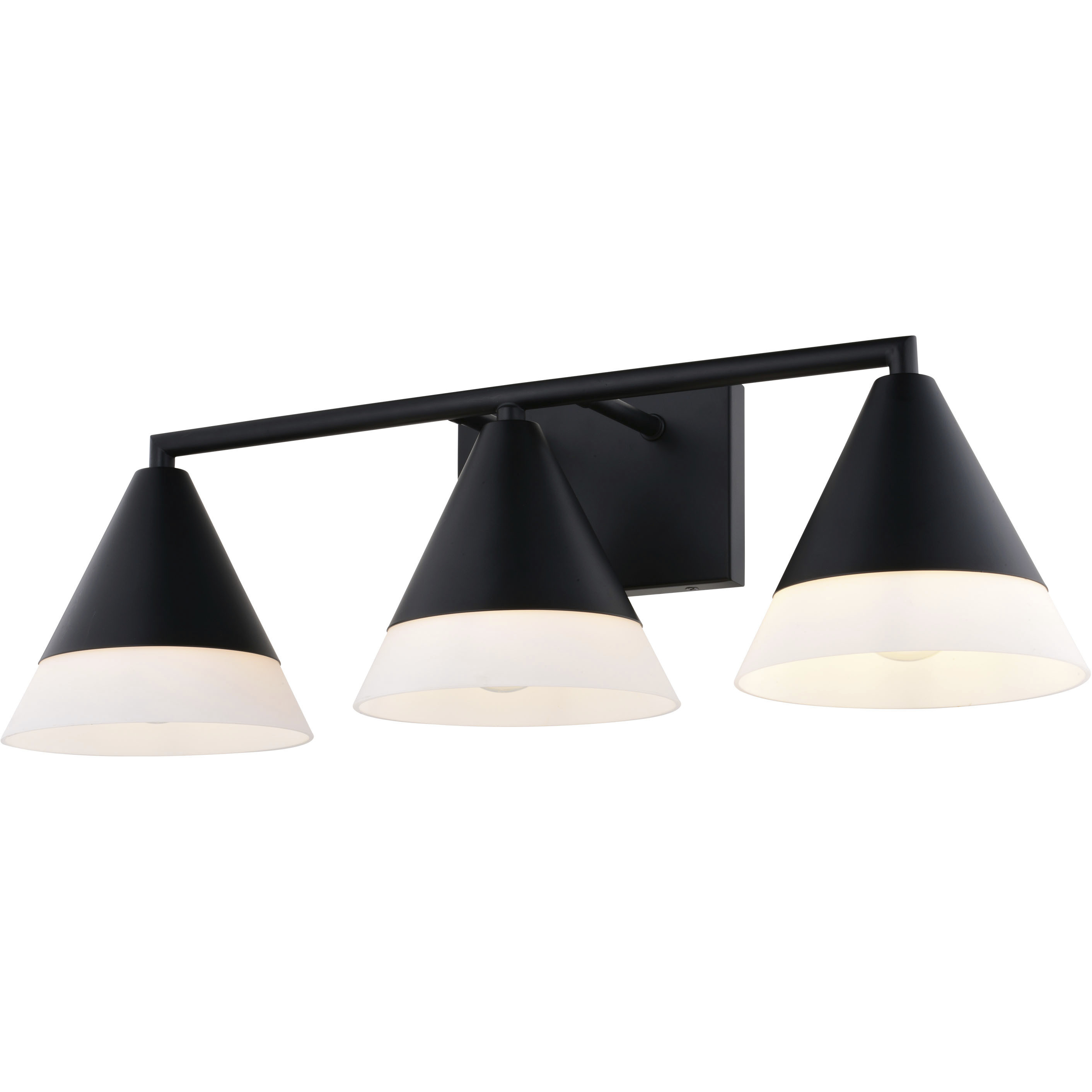 Winthrop 3 Light 25.25 inch Matte Black Bathroom Light Wall Light
