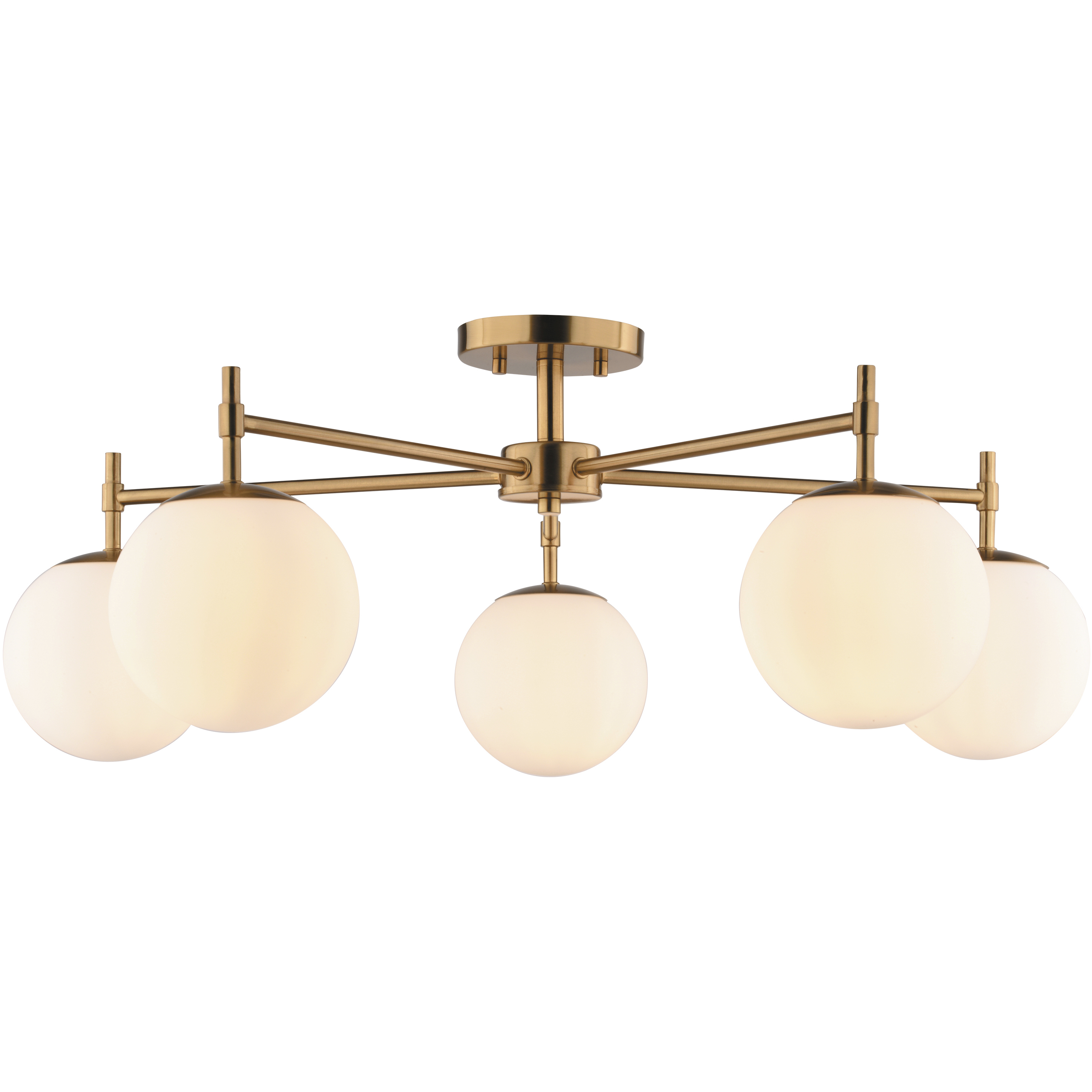 Armitage 5 Light 32 inch Muted Brass Semi-Flush Mount Ceiling Light