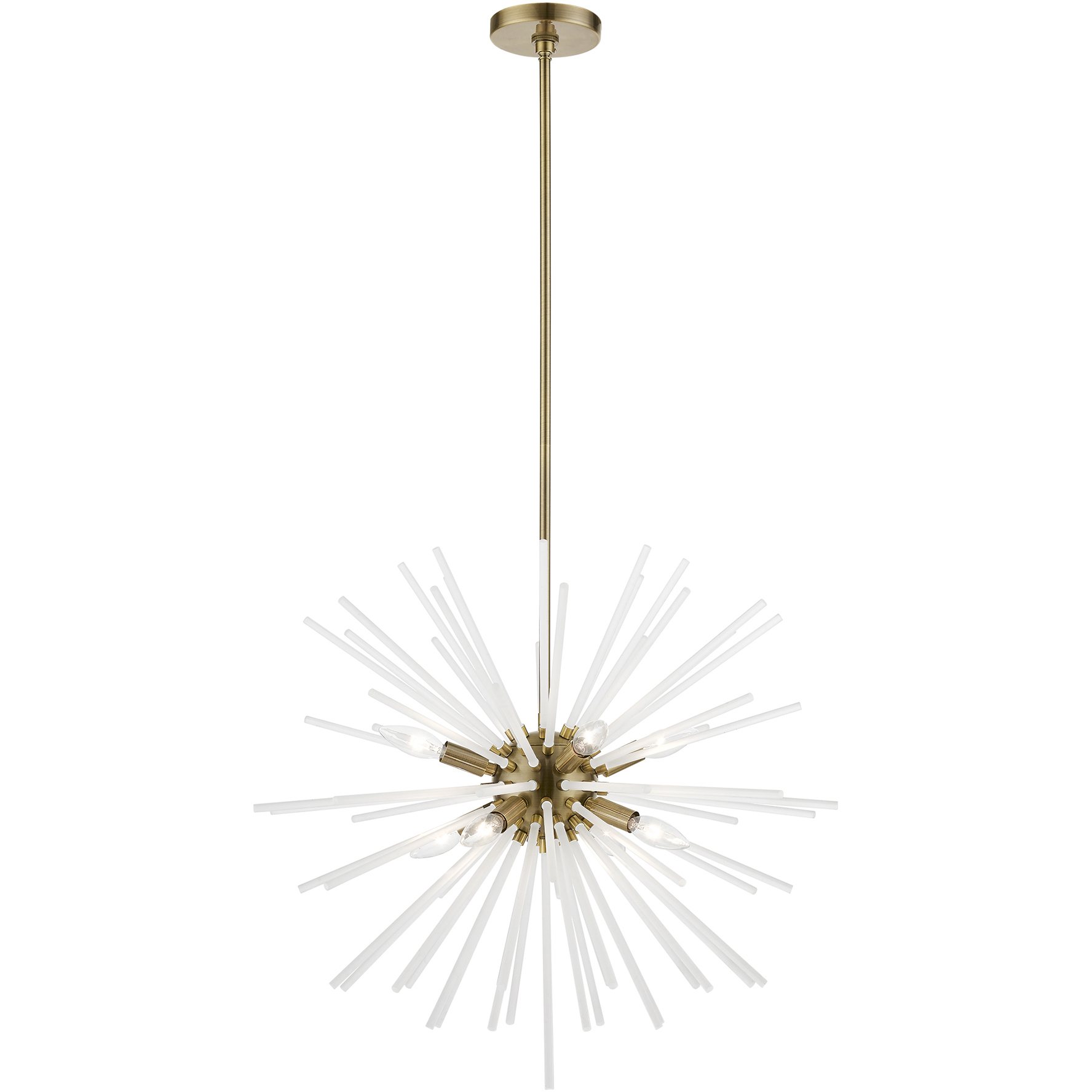 Uptown 8 Light 25.75 inch Antique Brass Pendant Chandelier Ceiling Light