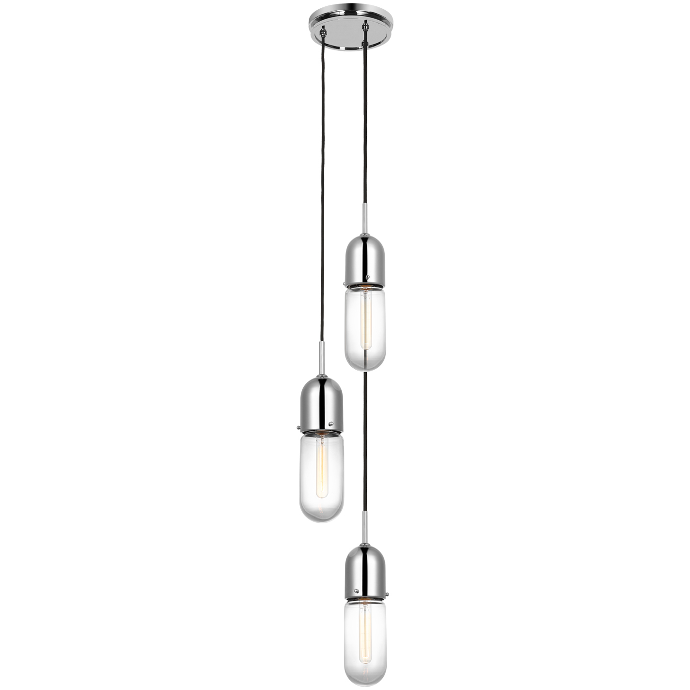 Thomas O'Brien Junio LED 8.75 inch Polished Nickel Pendant Ceiling Light in Clear Glass