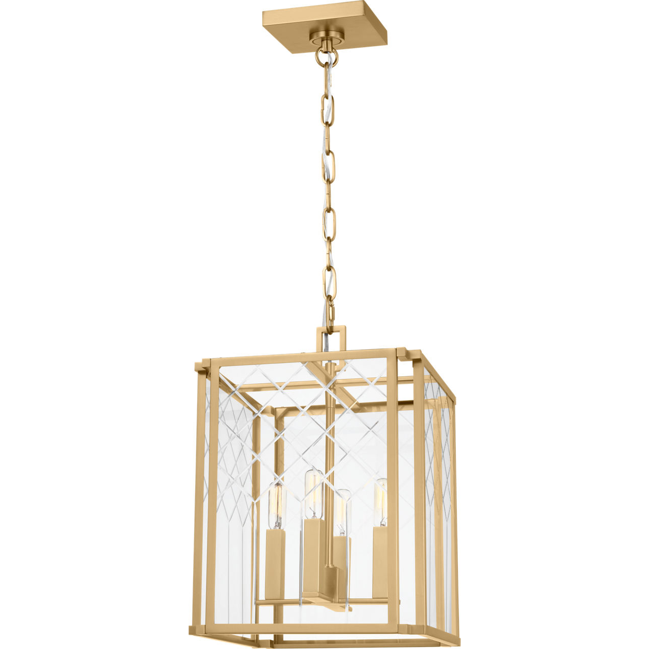 AH by Alexa Hampton Erro 4 Light Burnished Brass Pendant Ceiling Light