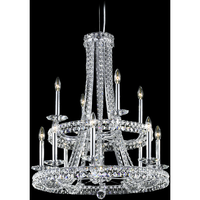 Ashton 12 Light 28 inch Silver Chandelier Ceiling Light