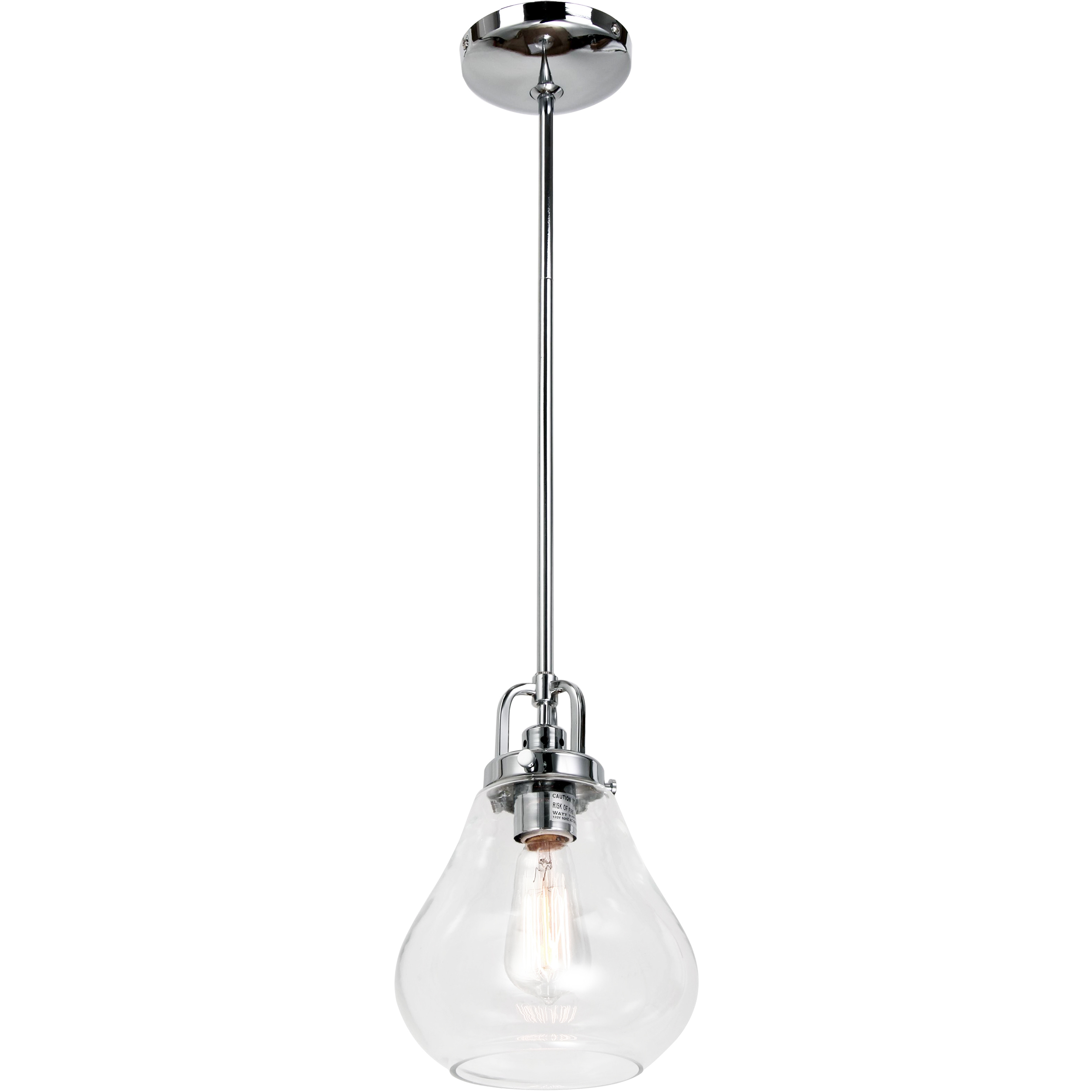 Dervissi Series 1 Light 7.5 inch Chrome Pendant Ceiling Light