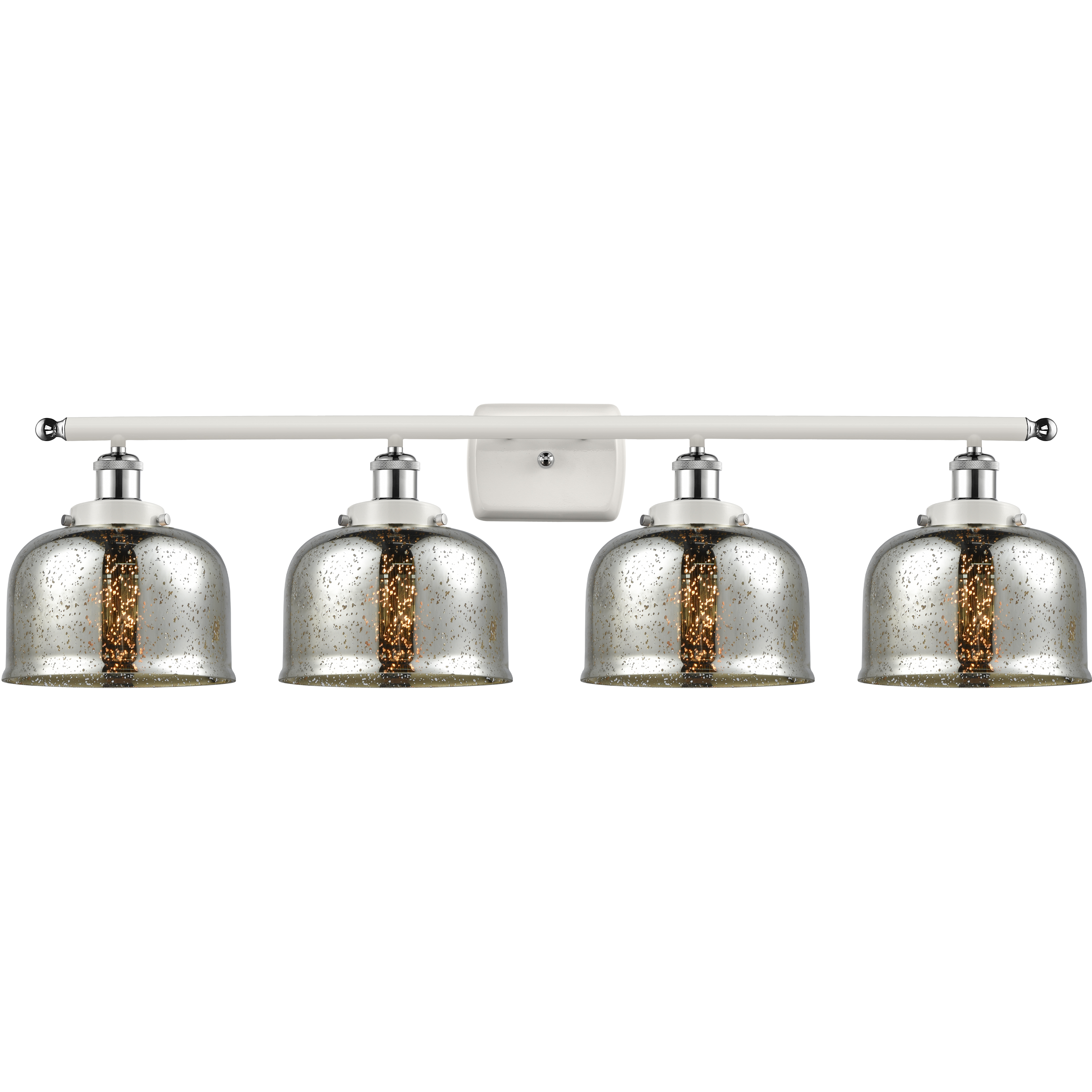 Ballston Urban Bell LED 36 inch White and Polished Chrome Bath Vanity Light Wall Light in Silver Plated Mercury Glass