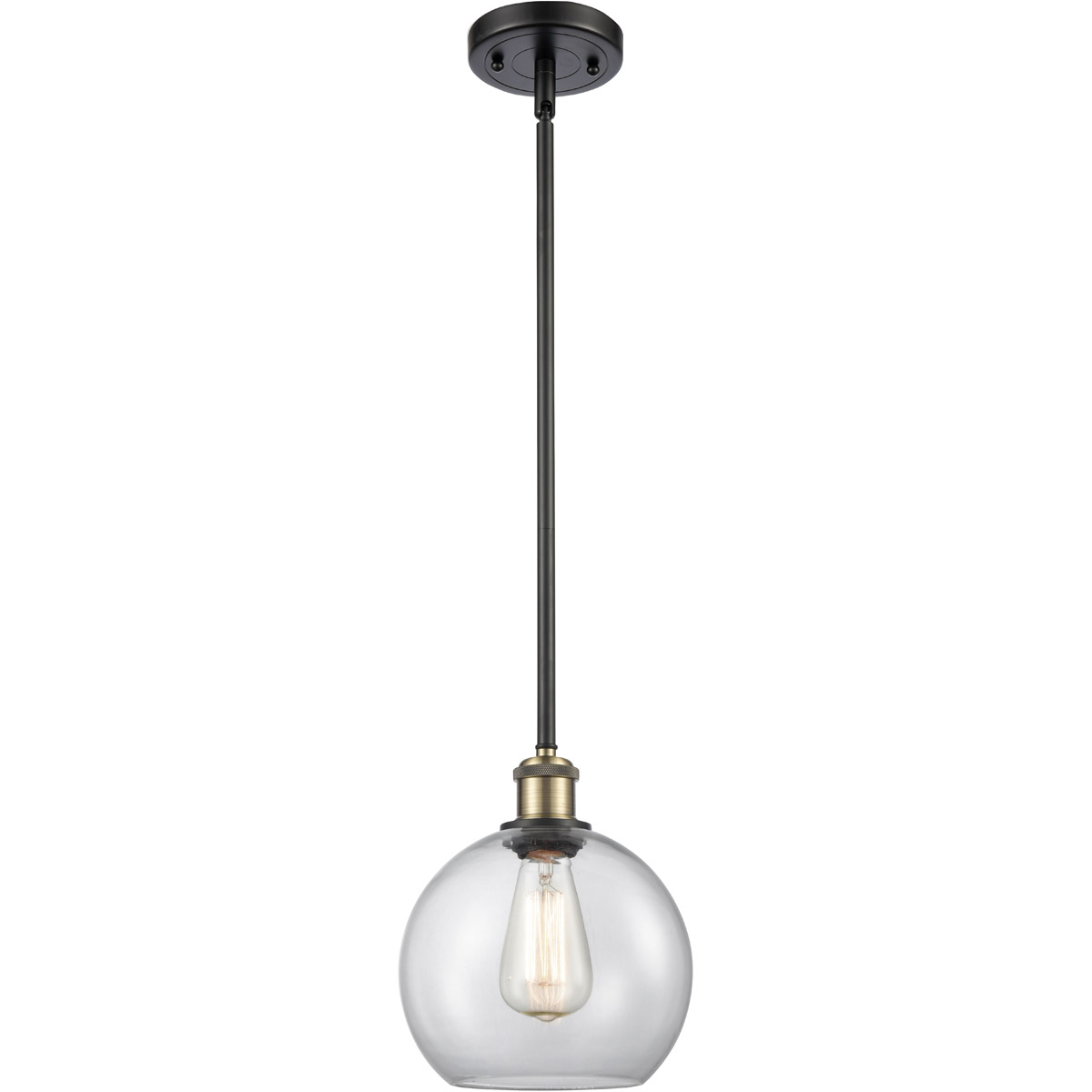 Ballston Athens LED 8 inch Black Antique Brass Mini Pendant Ceiling Light