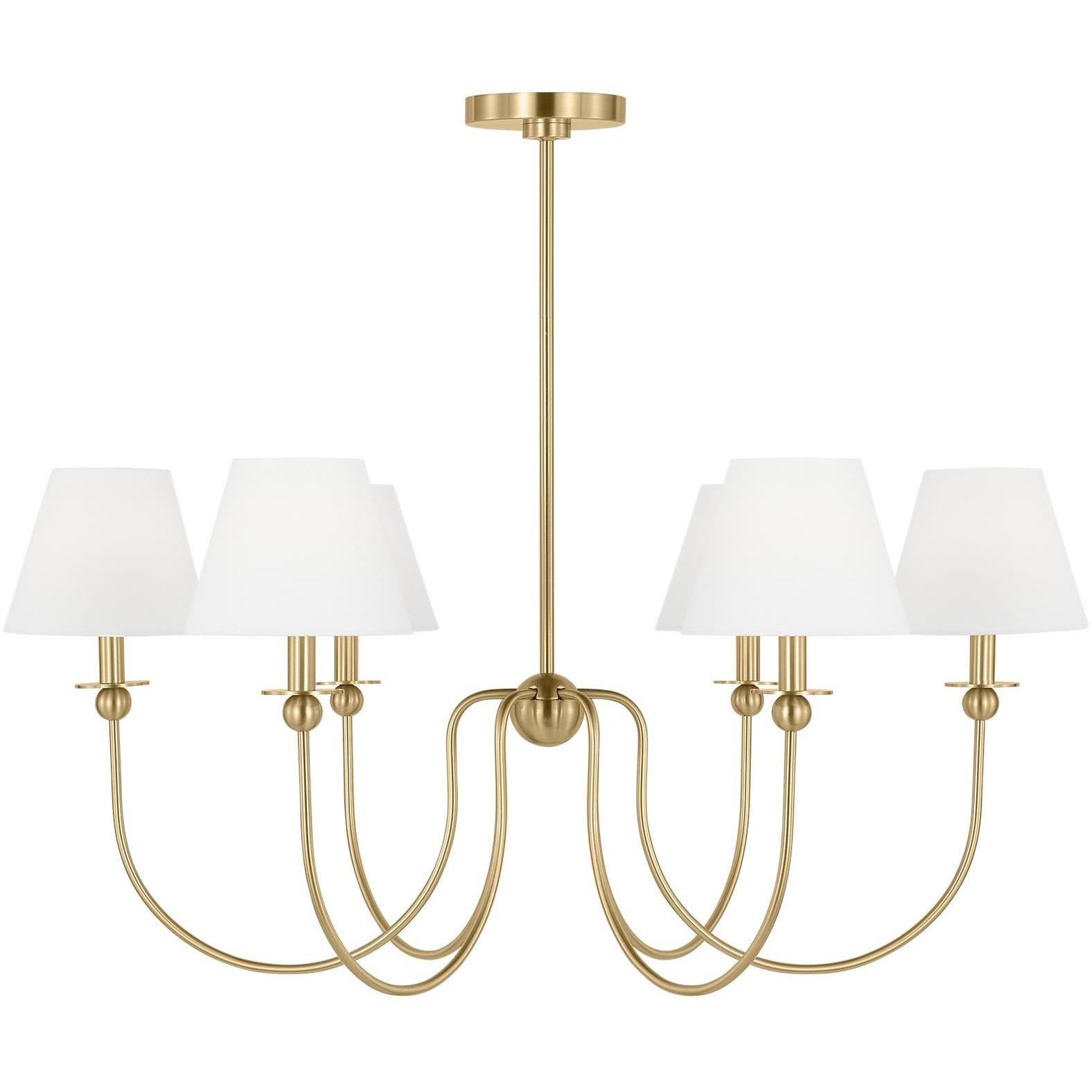 Drew & Jonathan Elsay 5 Light 29.75 inch Satin Brass Chandelier Ceiling Light, Medium