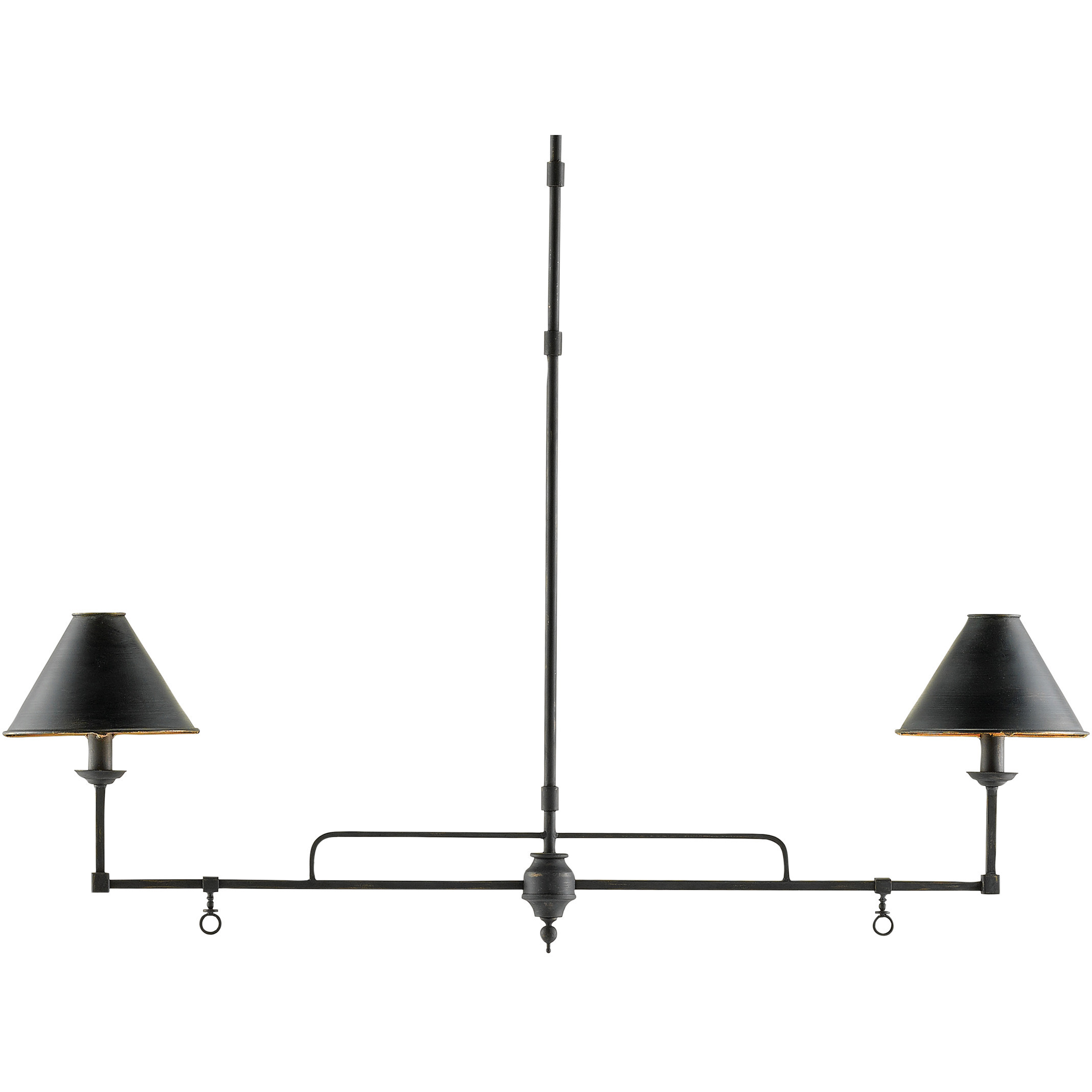 Prosperity 2 Light 44.5 inch French Black Chandelier Ceiling Light