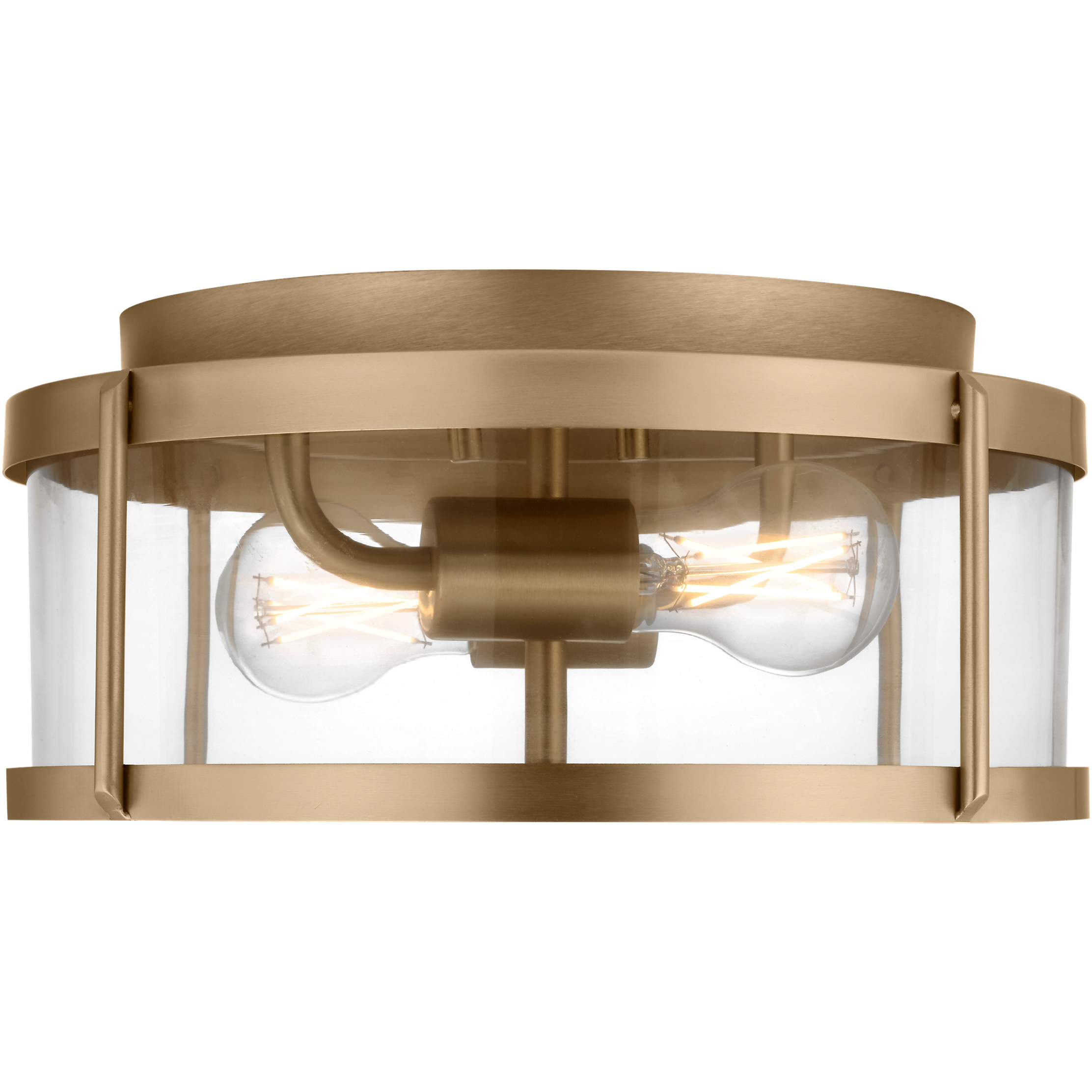 Lumra LED 13 inch Satin Brass Flush Mount Ceiling Light