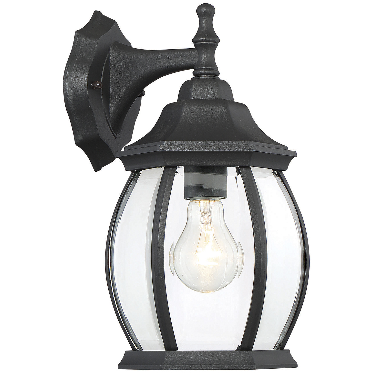 Transitional Outdoor Wall Lantern in Black