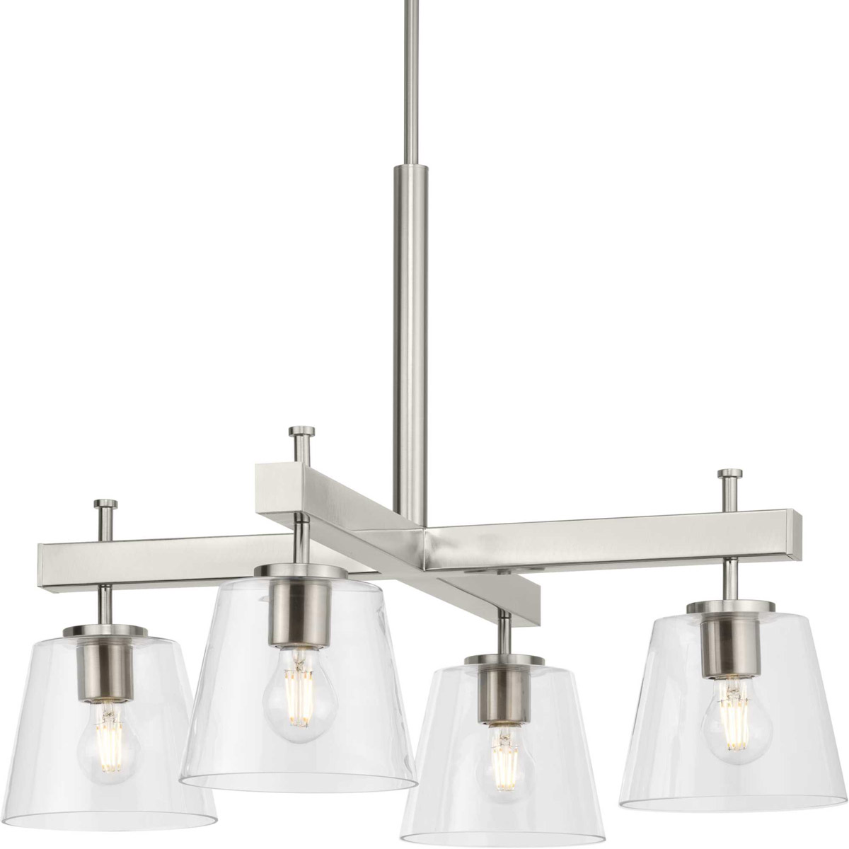 Saffert 4 Light 29.38 inch Brushed Nickel Chandelier Ceiling Light, Design Series