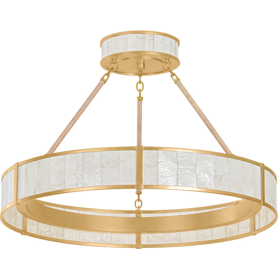 Halcott LED 30 inch Vintage Gold Leaf Chandelier Ceiling Light