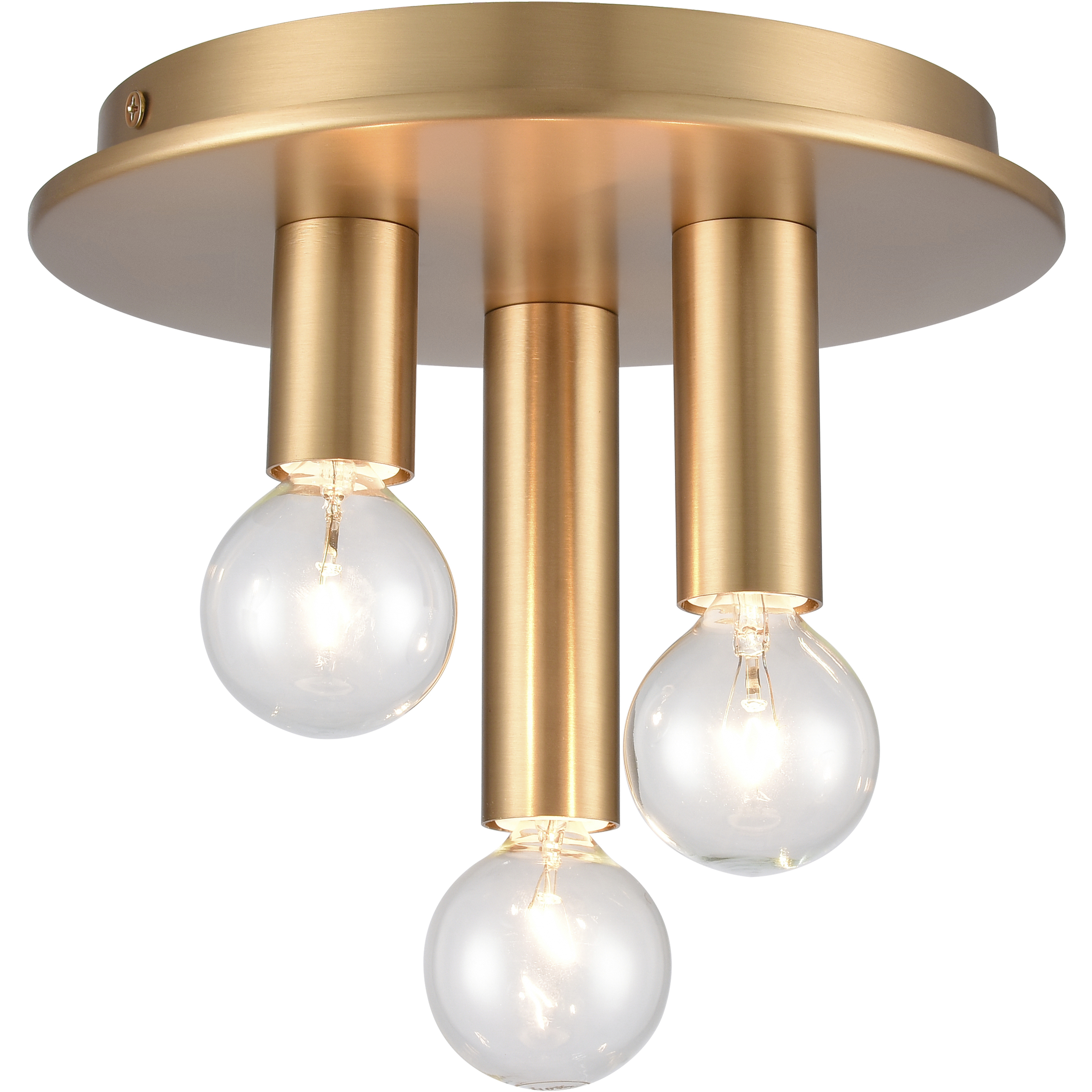 Pepper 3 Light 8 inch Brushed Gold Flush Mount Ceiling Light