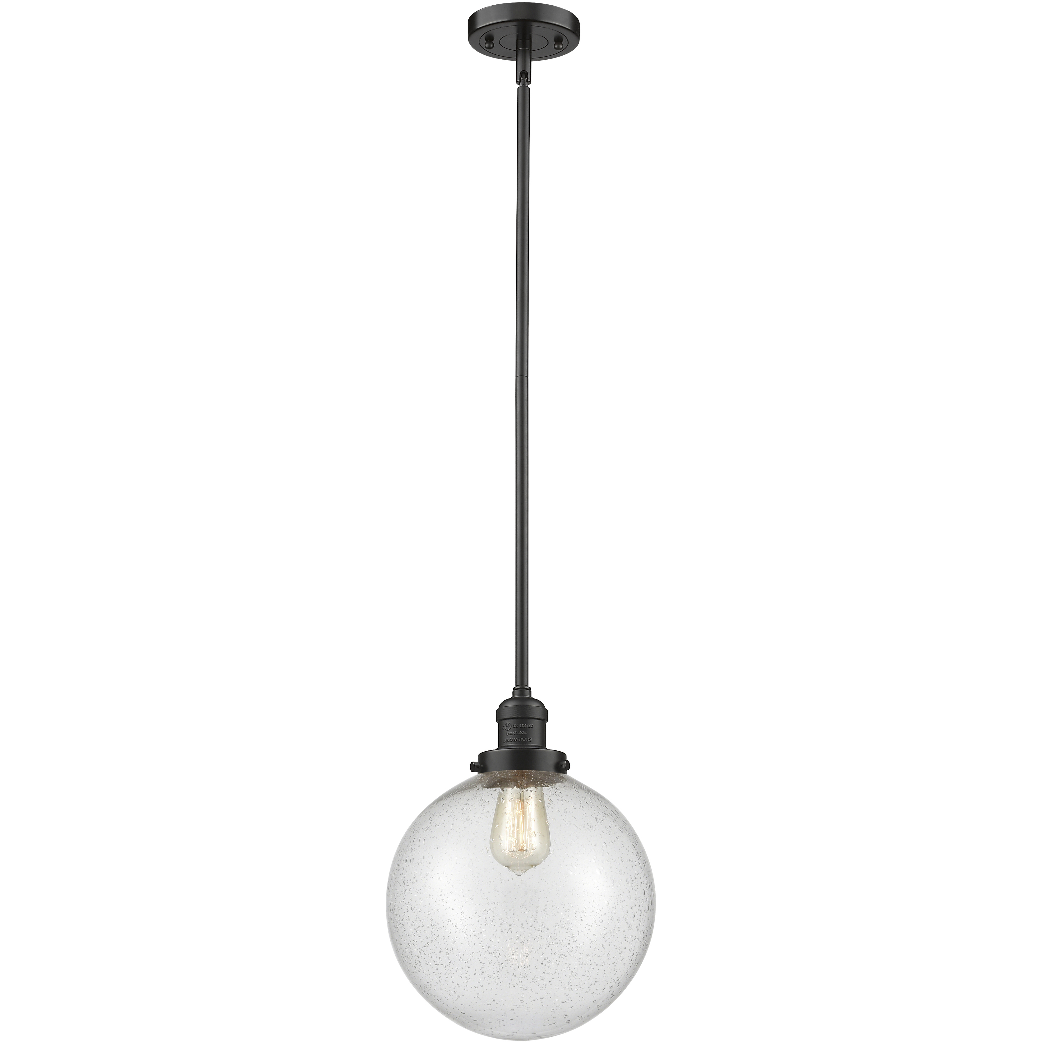 Franklin Restoration Beacon 1 Light 10 inch Oil Rubbed Bronze Mini Pendant Ceiling Light in Incandescent, Seedy, Franklin Restoration