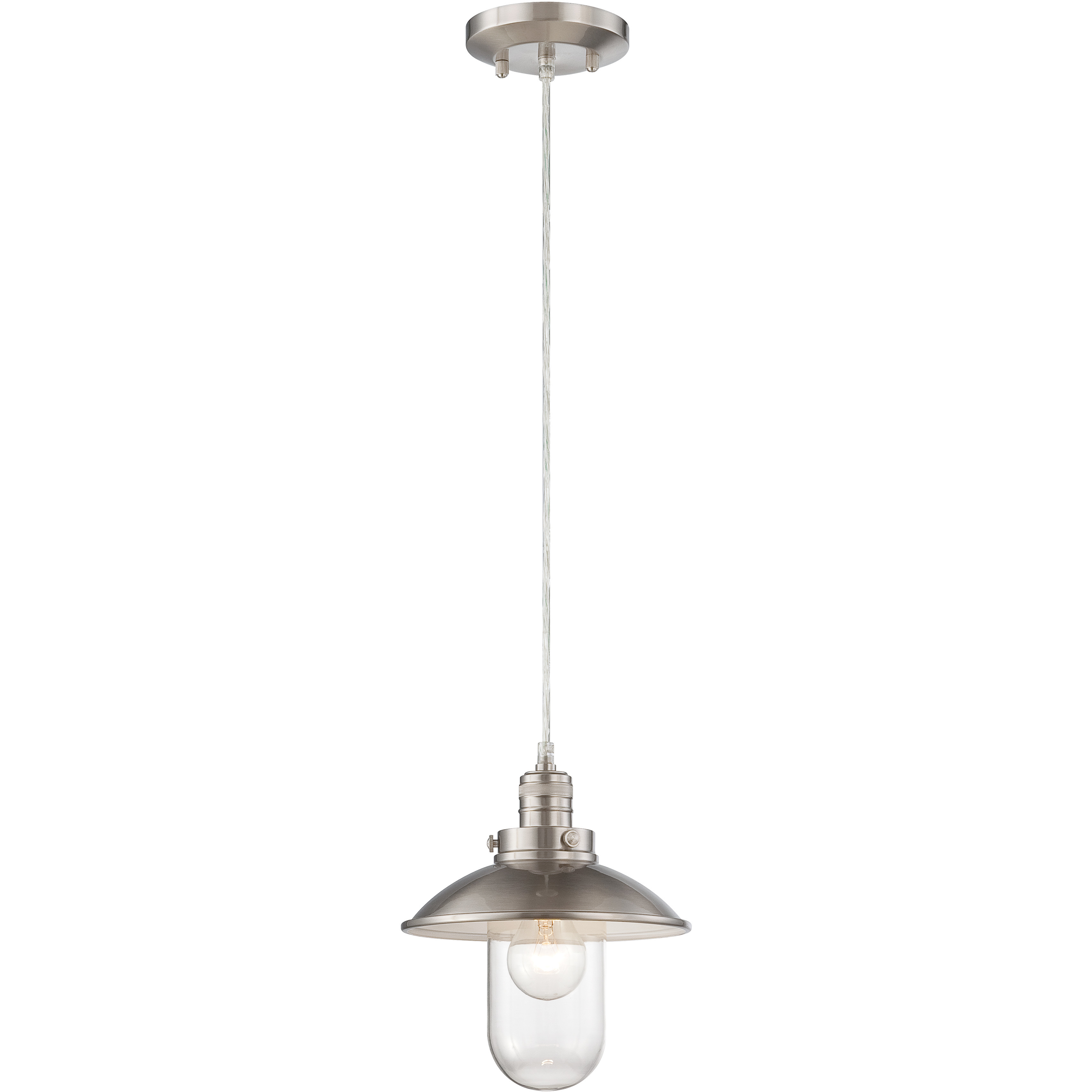 Downtown Edison 1 Light 8.5 inch Brushed Nickel Mini Pendant Ceiling Light