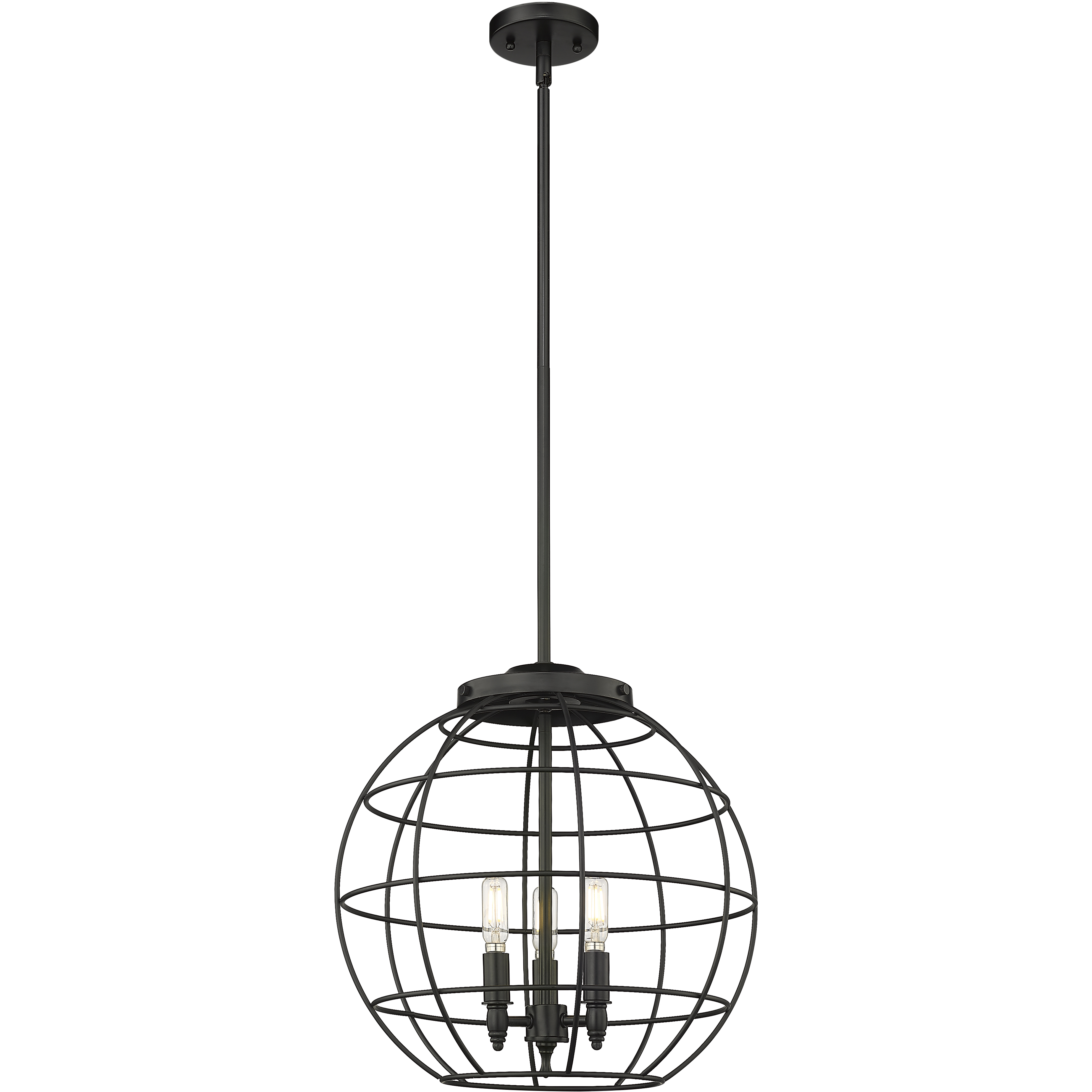 Lake Placid 3 Light 16 inch Matte Black Pendant Ceiling Light