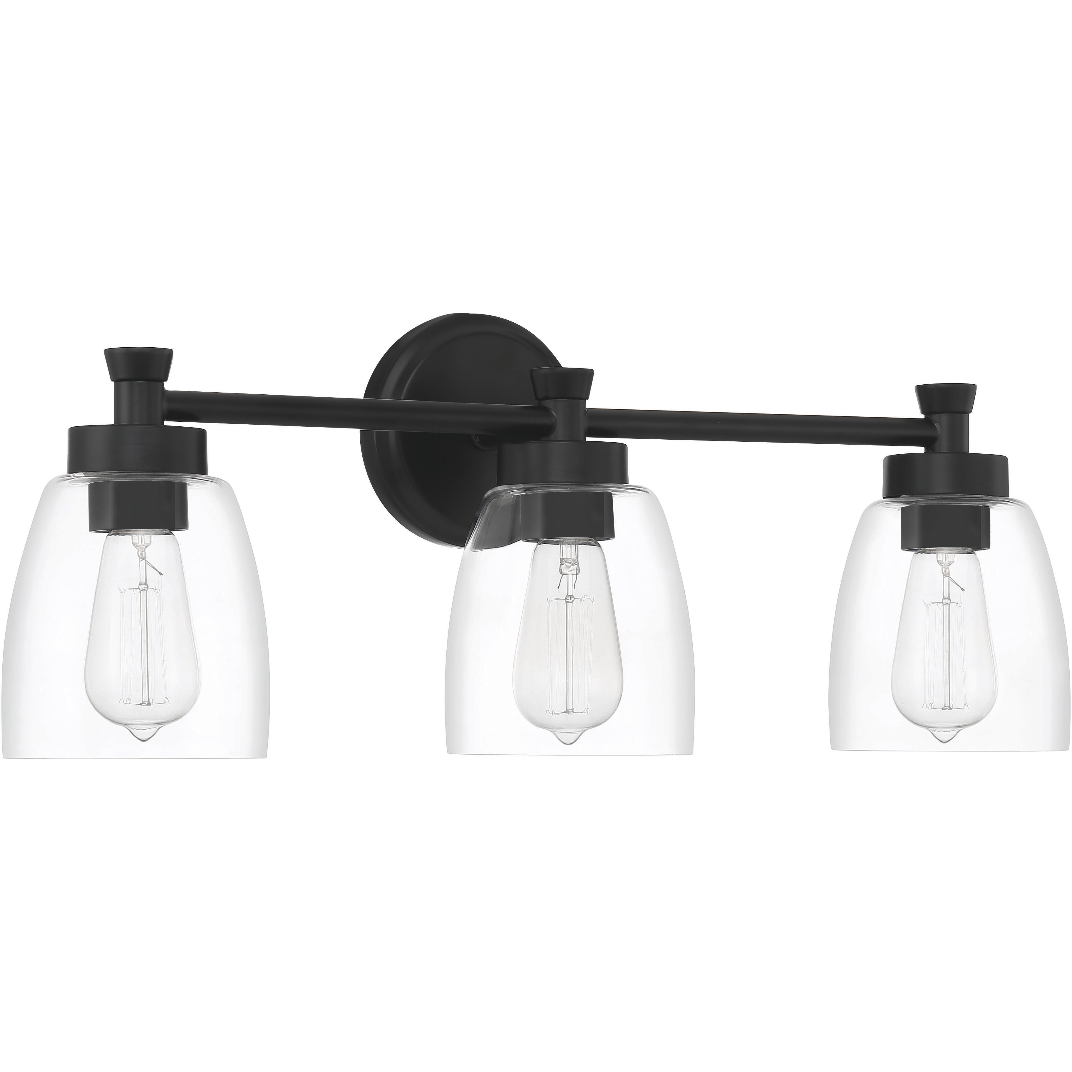Henning 3 Light 24 inch Flat Black Vanity Light Wall Light