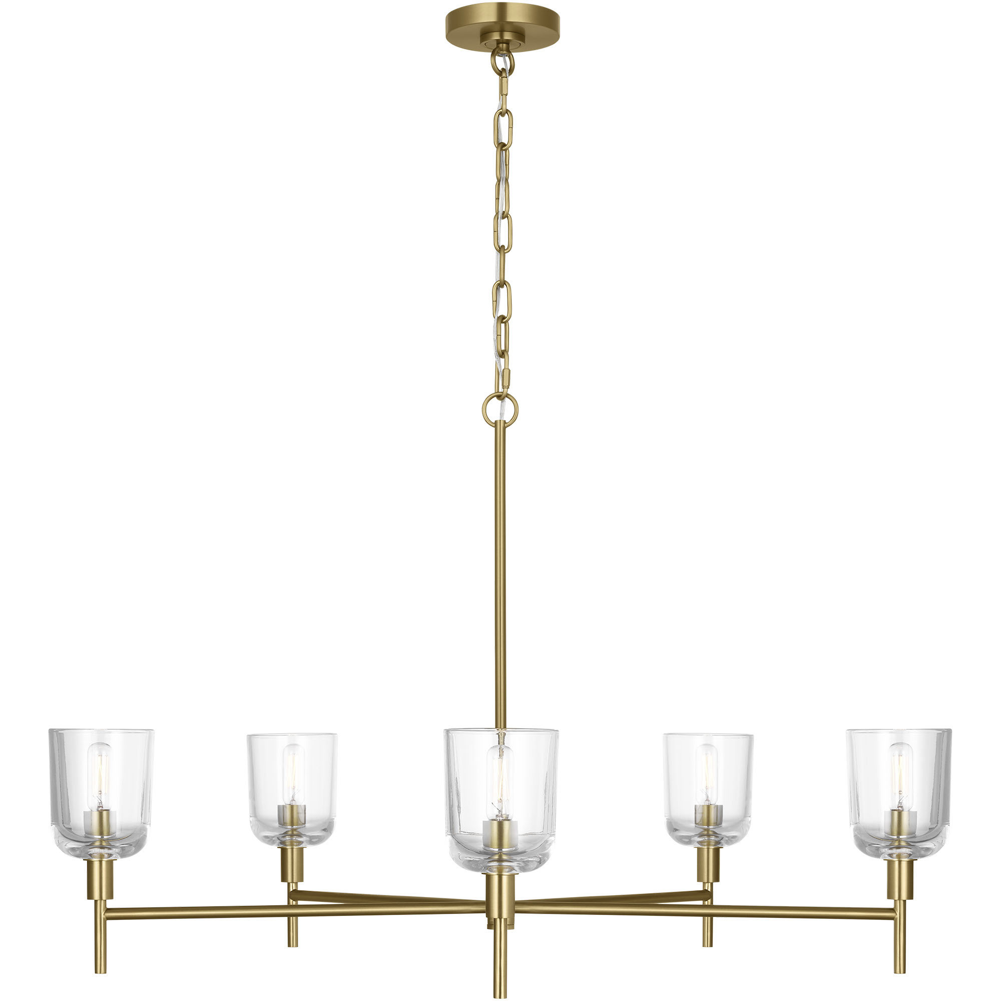 Thom Filicia Hartley 5 Light 36 inch Burnished Brass Chandelier Ceiling Light