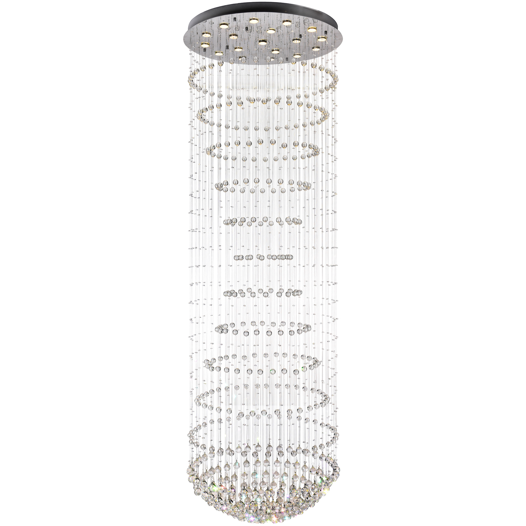 Hallway 18 Light 35 inch Chrome Flush Mount Ceiling Light