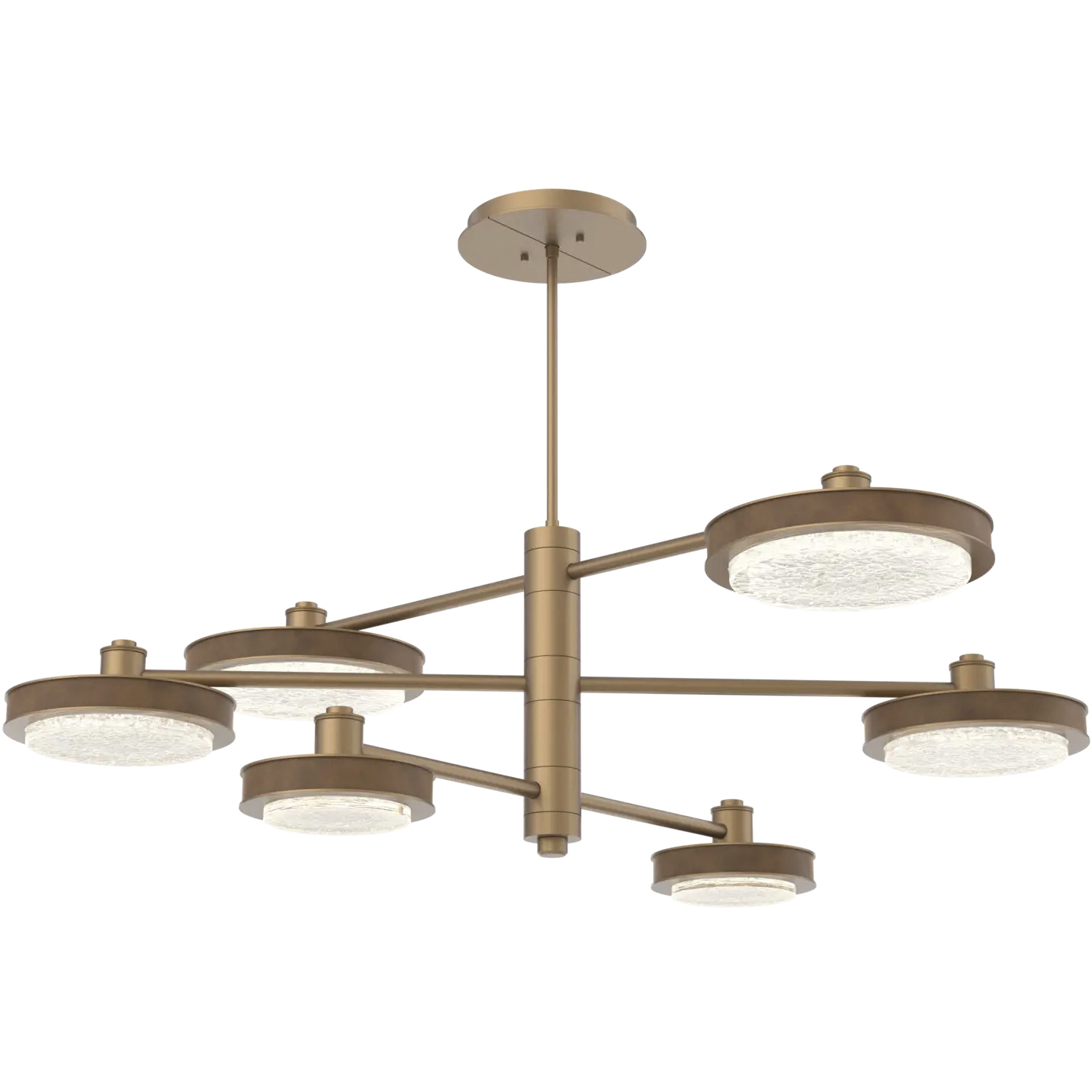 Iris LED 49 inch Novel Brass with Nutmeg Mobile Chandelier Ceiling Light