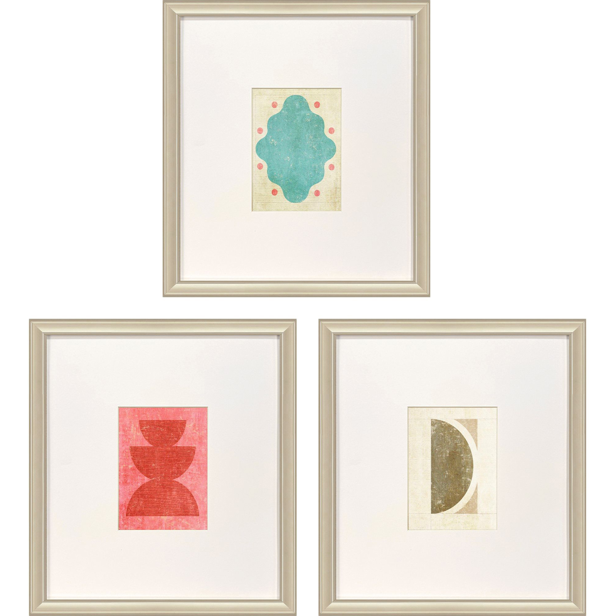 Happy Dance I Teal and Green and Pink and Beige Framed Art, Propac