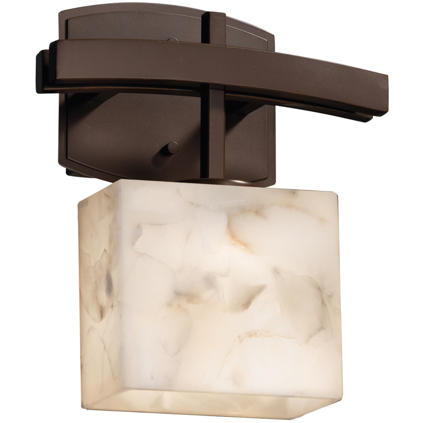 Alabaster Rocks Wall Sconce Wall Light in 700 Lm LED, Dark Bronze, Rectangle