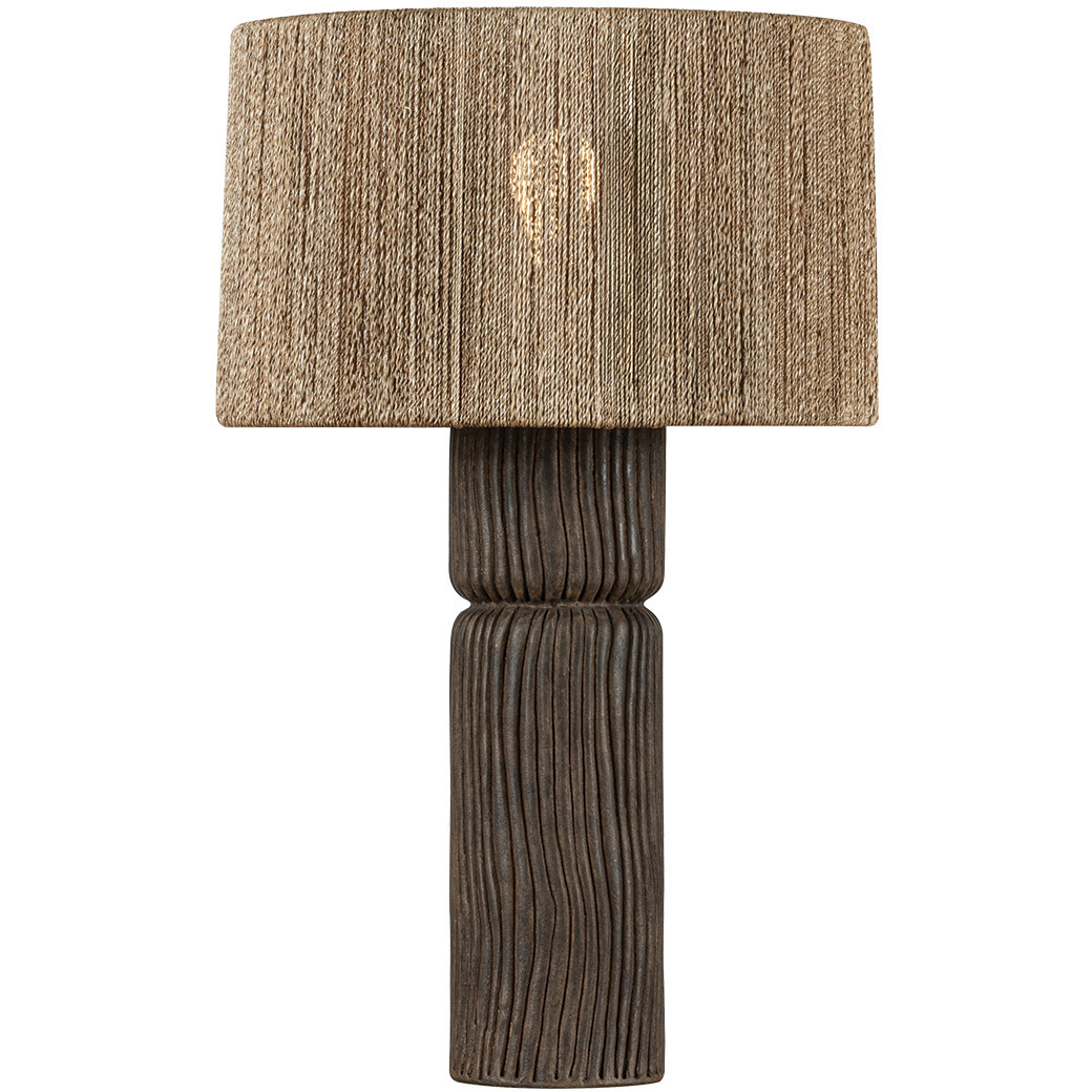 Folk 27.25 inch 15 watt Patina Brass/Ceramic Shadowed Bark Table Lamp Portable Light