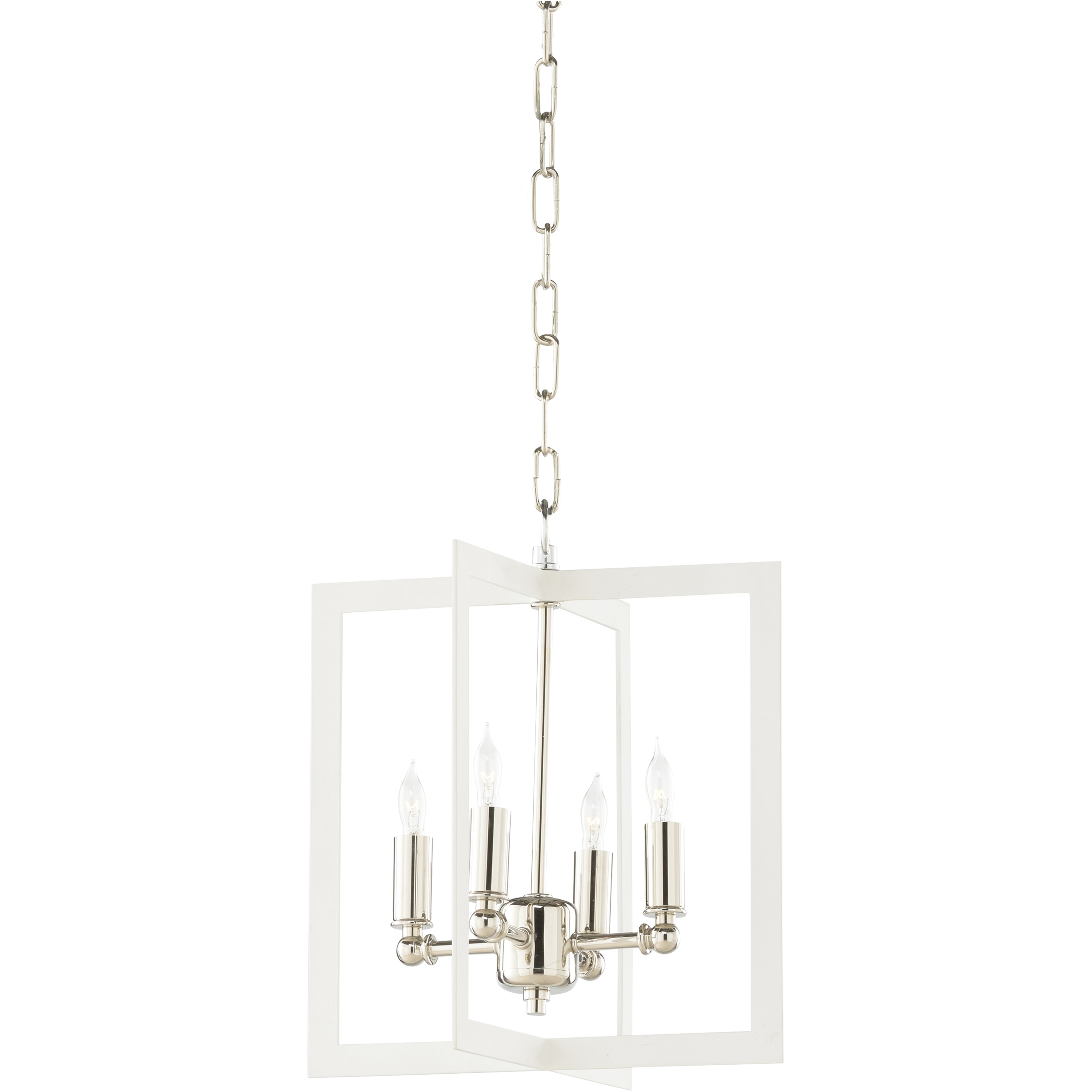 Bayberry 4 Light 12 inch White/Cream and Silver Chandelier Ceiling Light, Small
